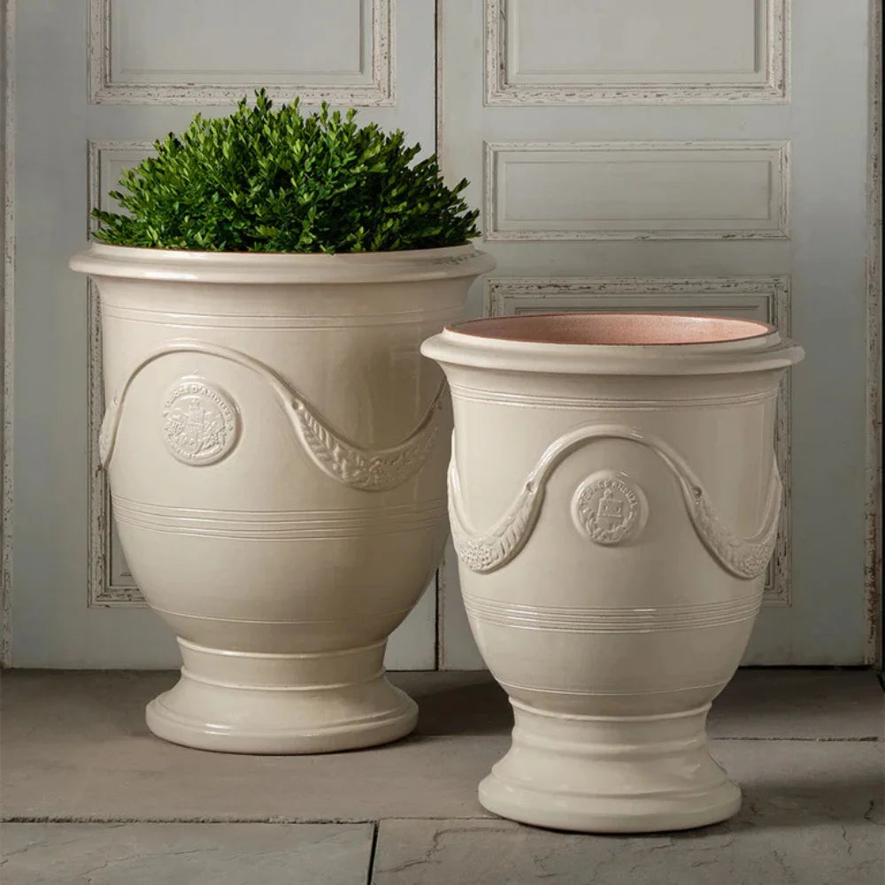 Anduze Outdoor Planter Ivory - Large French Garden Pot for Patio, Balcony & Backyard Decor - Perfect for Flowers, Plants & Succulents