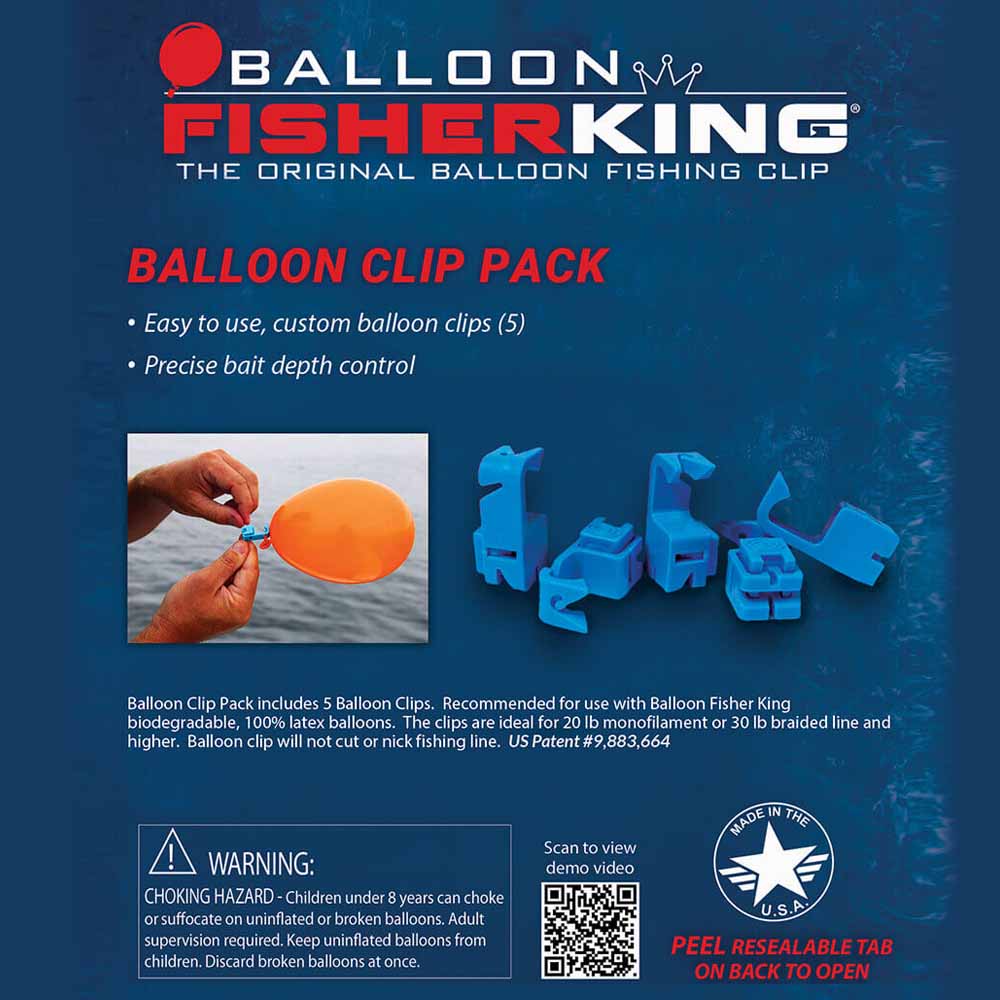 Balloon Fisher King Balloon Clips 5-Pack - Durable Balloon Tying Tool for Party Decorations, Events & DIY Crafts