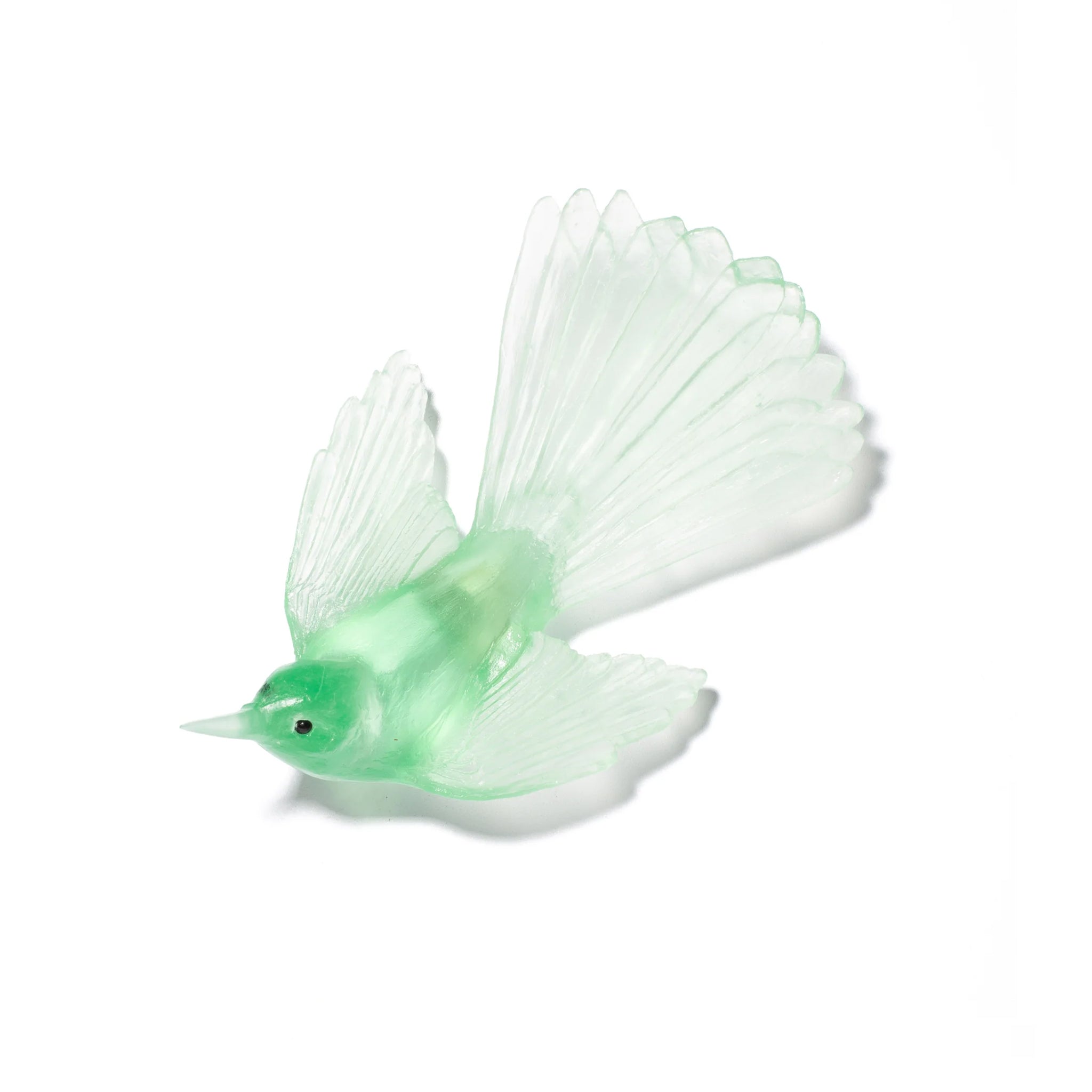 Handmade Glass Pīwakawaka Fantail Wall Sculpture | Unique New Zealand Bird Art by Luke Jacomb Studio | Perfect for Home Decor & Gift Giving