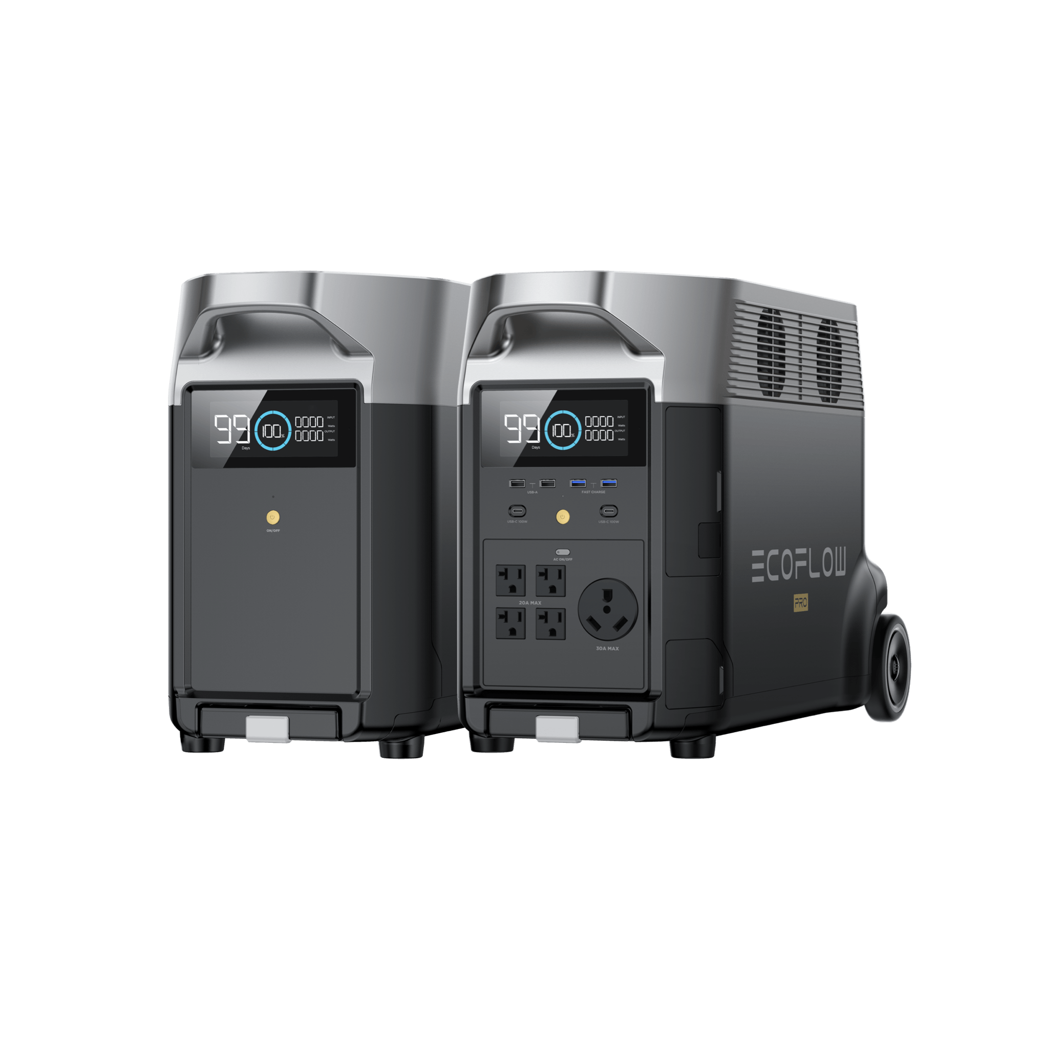 EcoFlow DELTA Pro Portable Power Station + Smart Extra Battery - 3600Wh Solar Generator for Home Backup, Camping & Outdoor Adventures