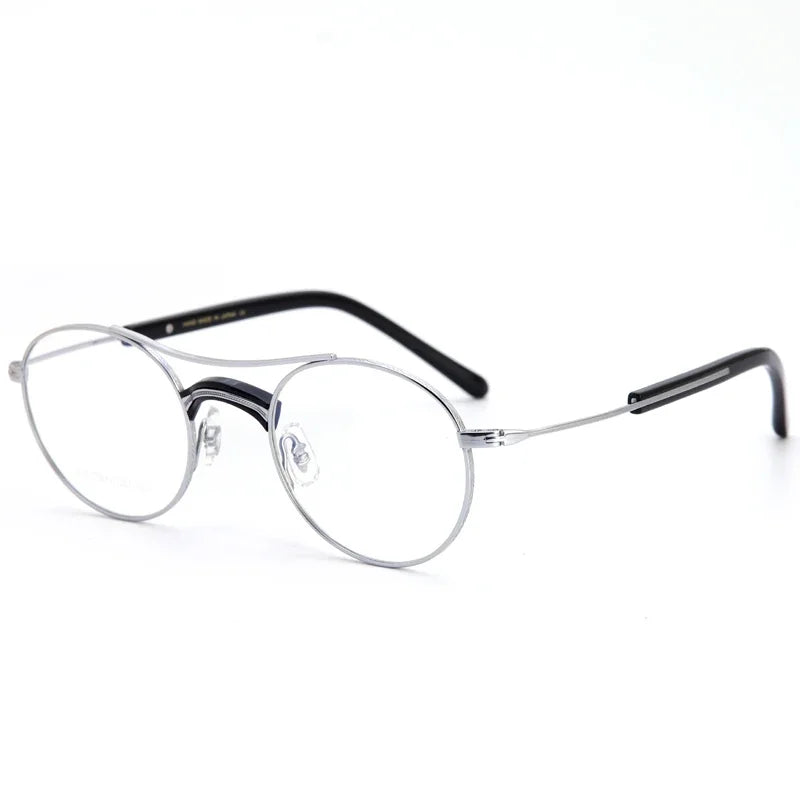 Stylish Aror Women's Full Rim Round Double Bridge Acetate & Titanium Eyeglasses Frame 749106 - Perfect for Office, Reading & Fashion Accessories