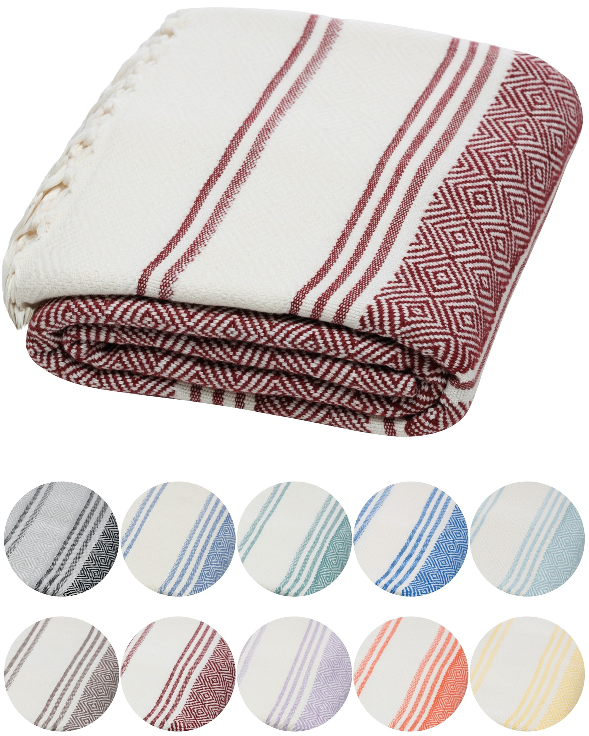DEMMEX Organic Diamond Turkish Bath & Beach Towel | 100% Oeko-TEX Certified Turkish Cotton, Ultra-Soft, Quick-Dry, Lightweight, Compact & Oversized Luxury Peshtemal Towel for Spa, Pool, Travel & Yoga | Prewashed, 71