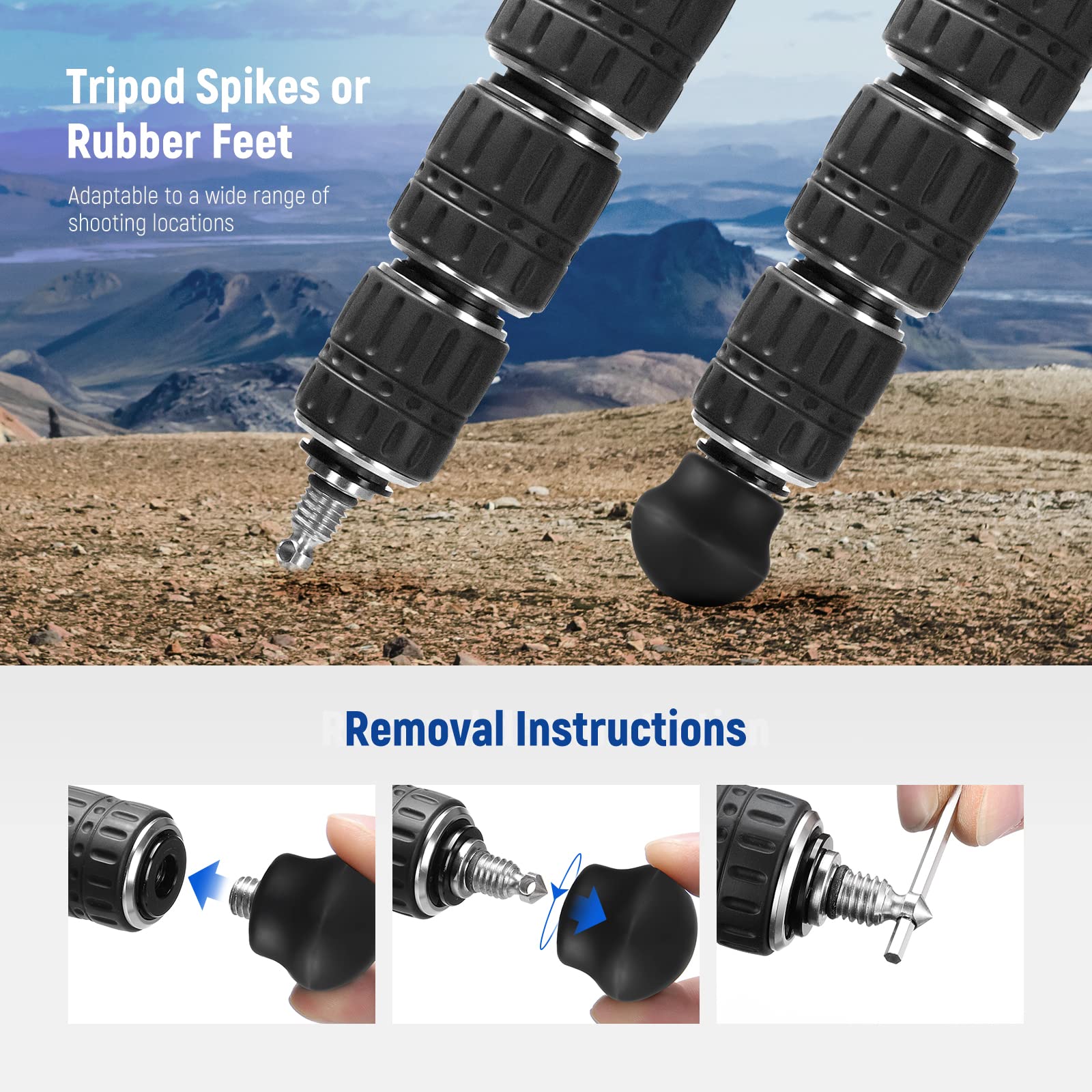 NEEWER Carbon Fiber Travel Tripod & Monopod with 360° Ball Head - Lightweight Camera Stand for DSLR, Mirrorless, Smartphones - Perfect for Outdoor Photography, Vlogging, Hiking & Travel Adventures