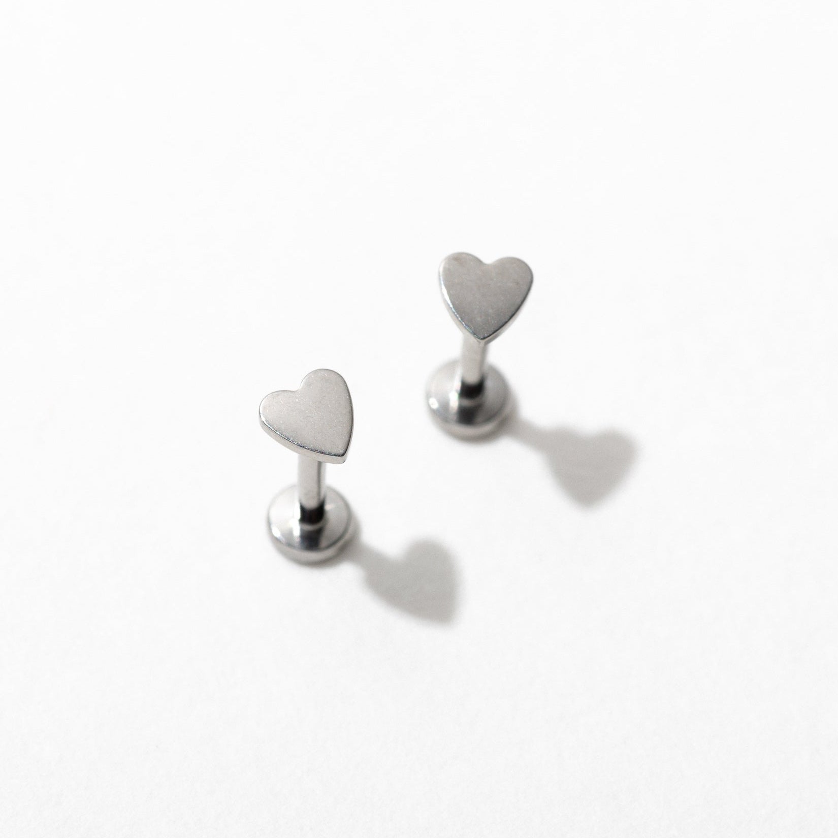 Stylish Heart Flat Back Stud Earrings for Women - Hypoallergenic Stainless Steel Jewelry - Perfect for Everyday Wear, Parties & Gifts