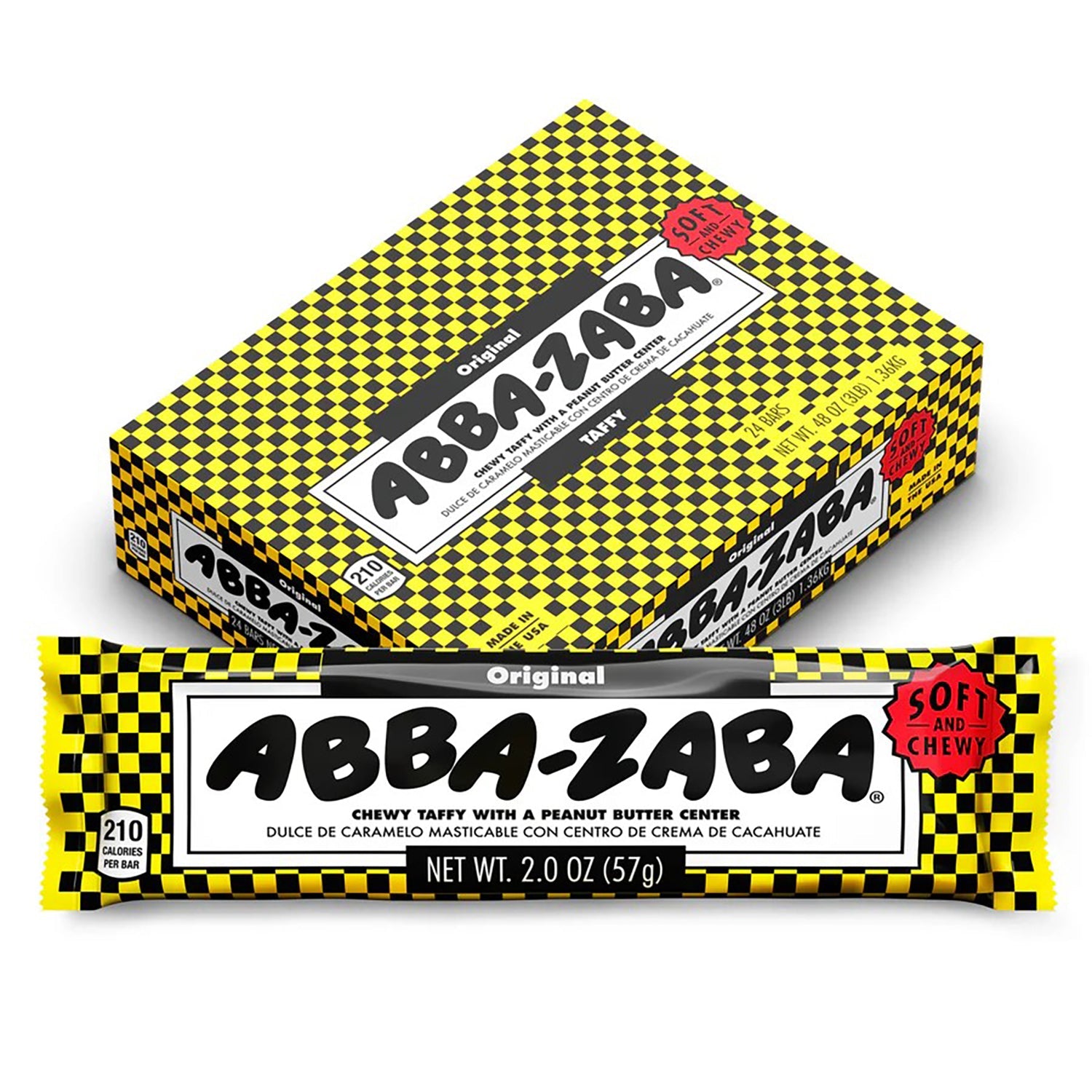 Annabelle's Abba Zaba Original Taffy Candy Bars - 24 Count Box | Bulk Candy for Parties, Halloween Treats & Office Snacks