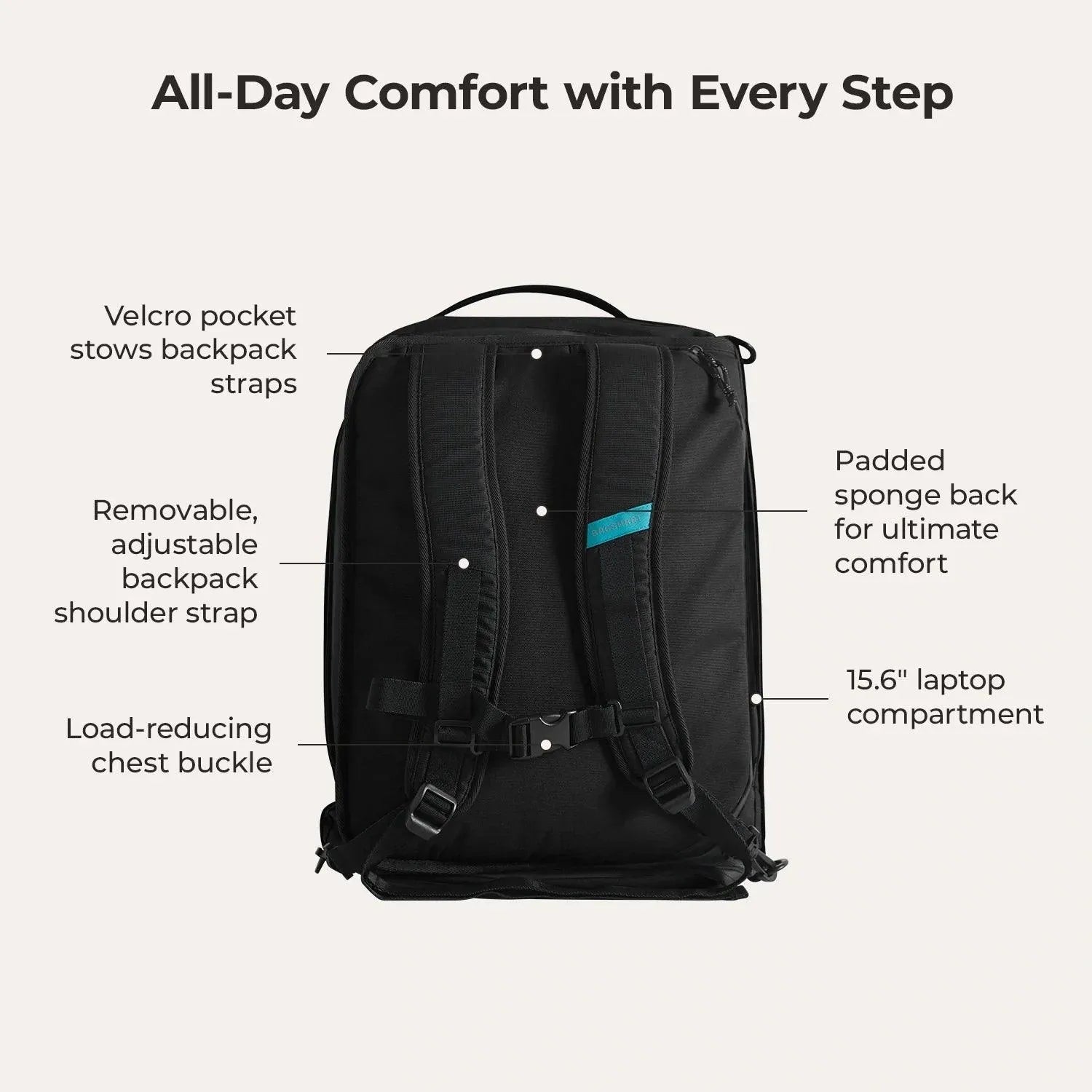 Paz 43L Duffle Backpack - Waterproof Travel Duffel Bag with Shoulder Strap for Gym, Camping & Weekend Getaways
