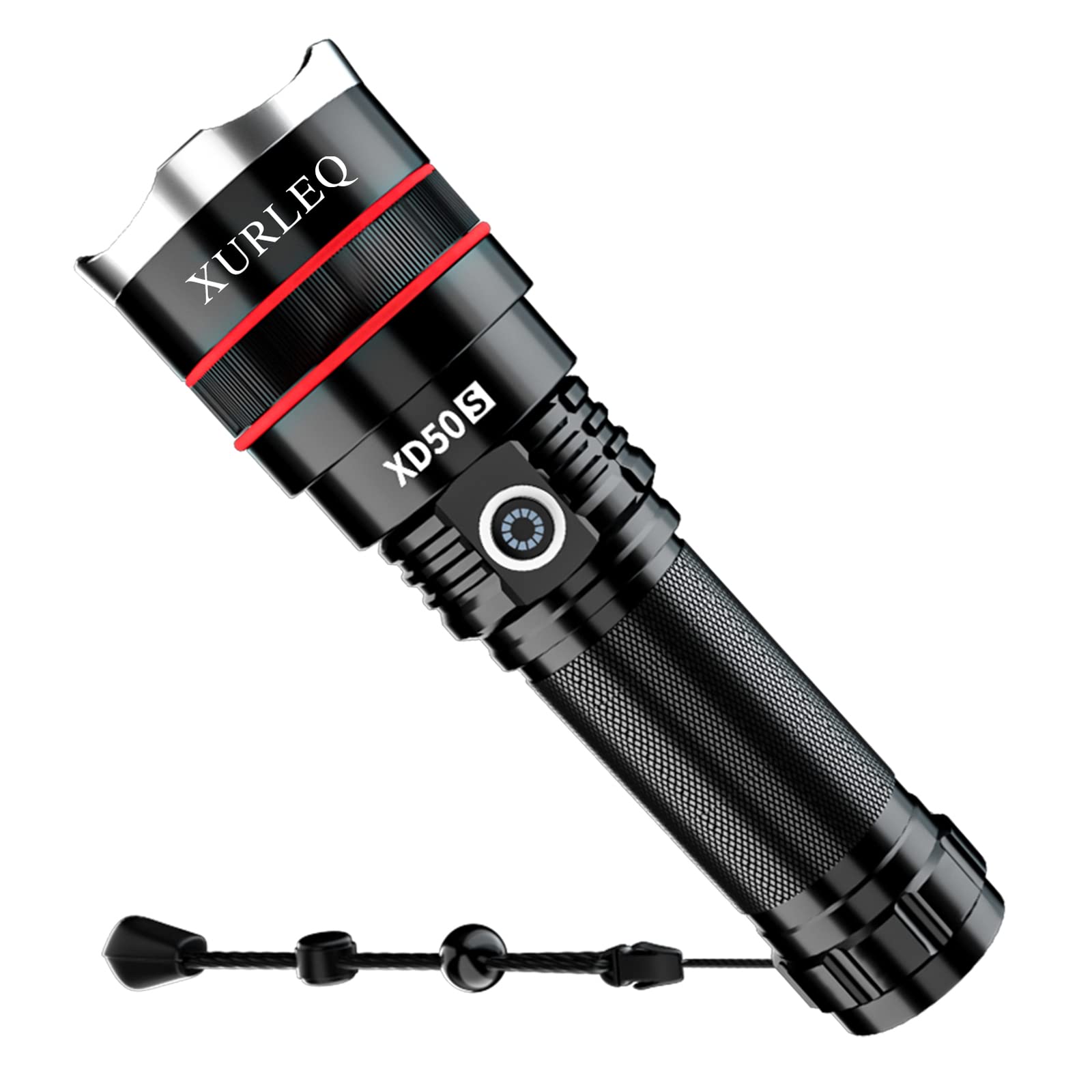 10000 Lumen LED Rechargeable Flashlight - Super Bright Waterproof Work Light with Batteries, 4 Light Modes & Zoomable Function | Perfect for Outdoor Camping, Hiking, Emergency & Home Use