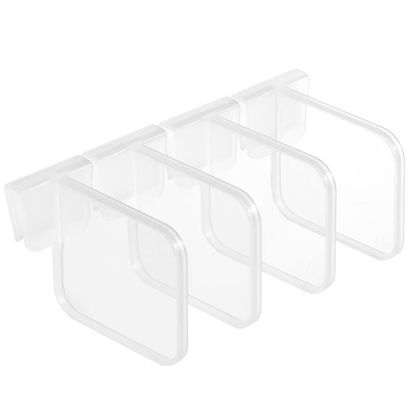 4-Piece Adjustable Plastic Refrigerator Dividers - Snap-On Storage Organizer for Kitchen Pantry, Office & Home - Clear Refrigerator Grid Clapboard for Small Dishes & Food Containers - Perfect for Meal Prep & Space Saving Organization