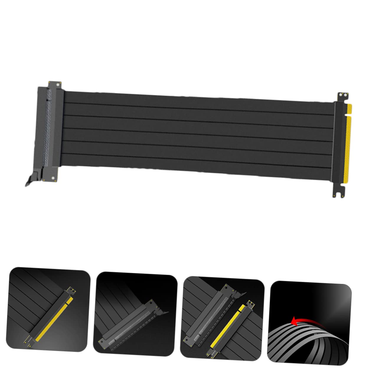 5-Pack PCIe Riser Cable Extensions - 180mm High-Speed GPU Extension Cords with Copper Core for Graphics Card, Computer Fan & PC Components | Perfect for Crypto Mining Rigs, Gaming PCs & Workstation Builds