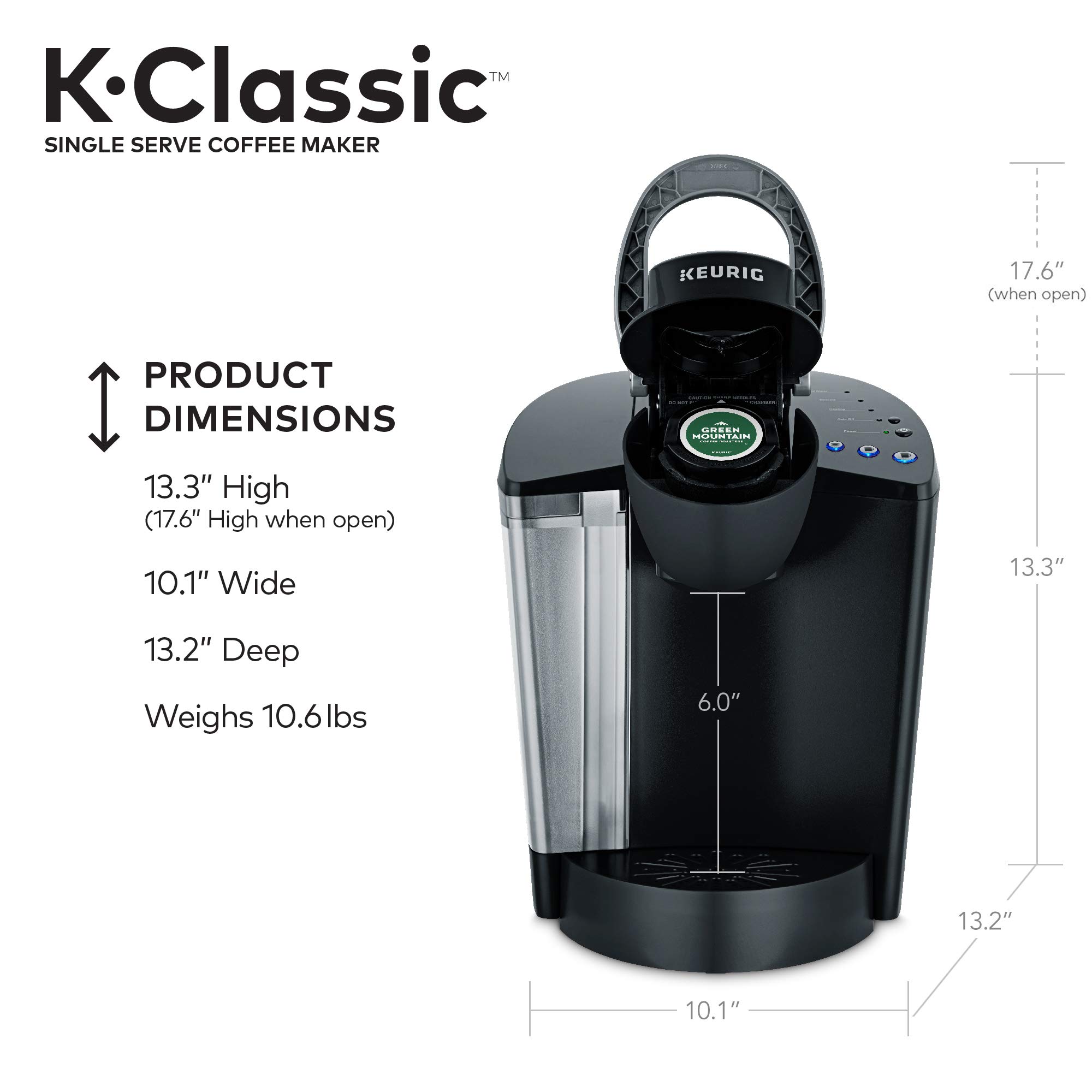 Keurig K-Classic Single Serve Coffee Maker with 60-Count AmazonFresh Coffee Variety Pack (3 Flavors) - Perfect for Home, Office, and Small Spaces