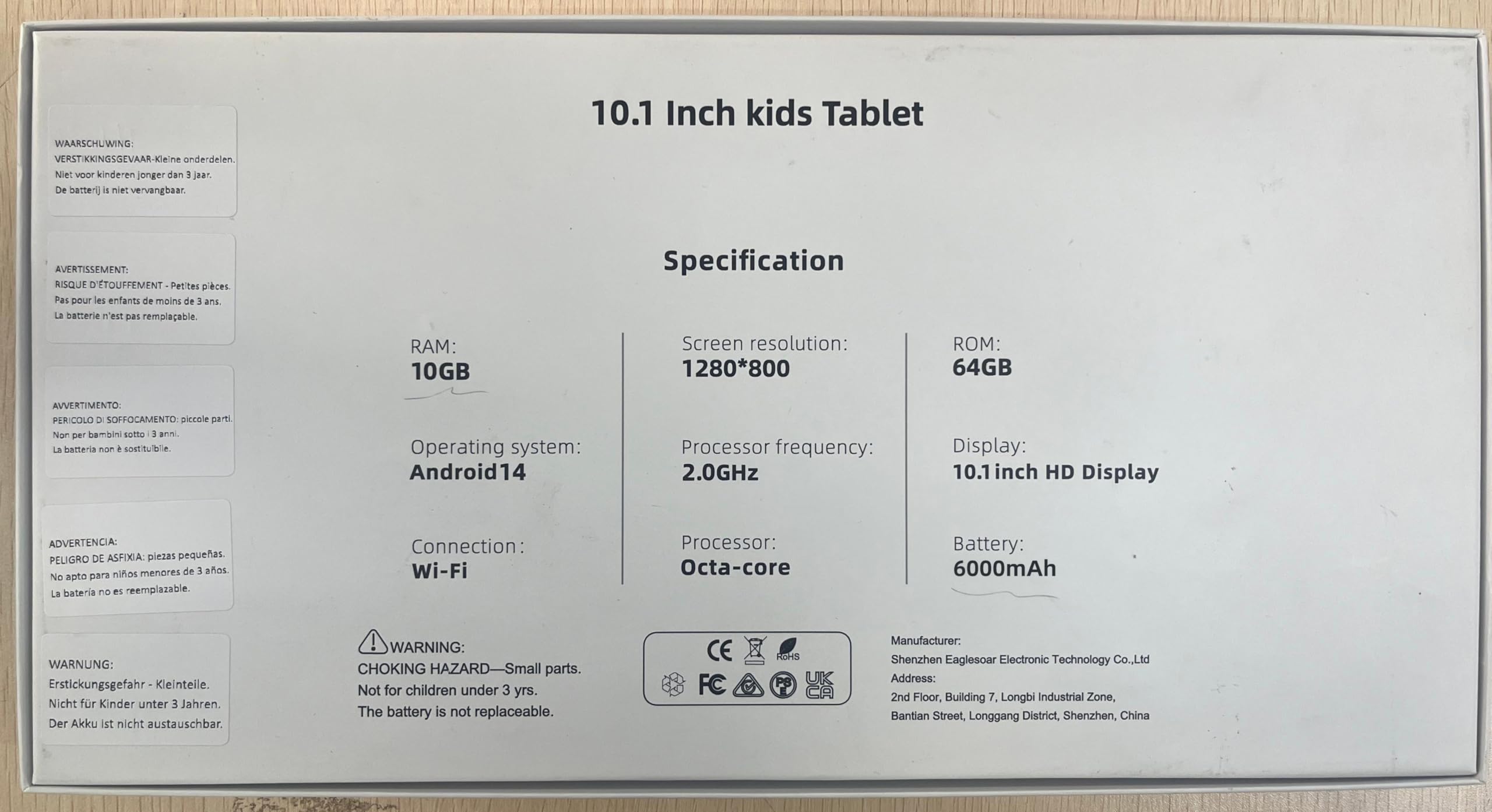 10 Inch Android Tablet for Kids Ages 3-12 | Octa-Core Processor 10GB RAM 64GB Storage | Bluetooth 5.2 WiFi Kids Tablet with Parental Controls & Google Kids Space | HD Shockproof Display (Blue) - Perfect for Learning, Games & Entertainment at Home or Travel