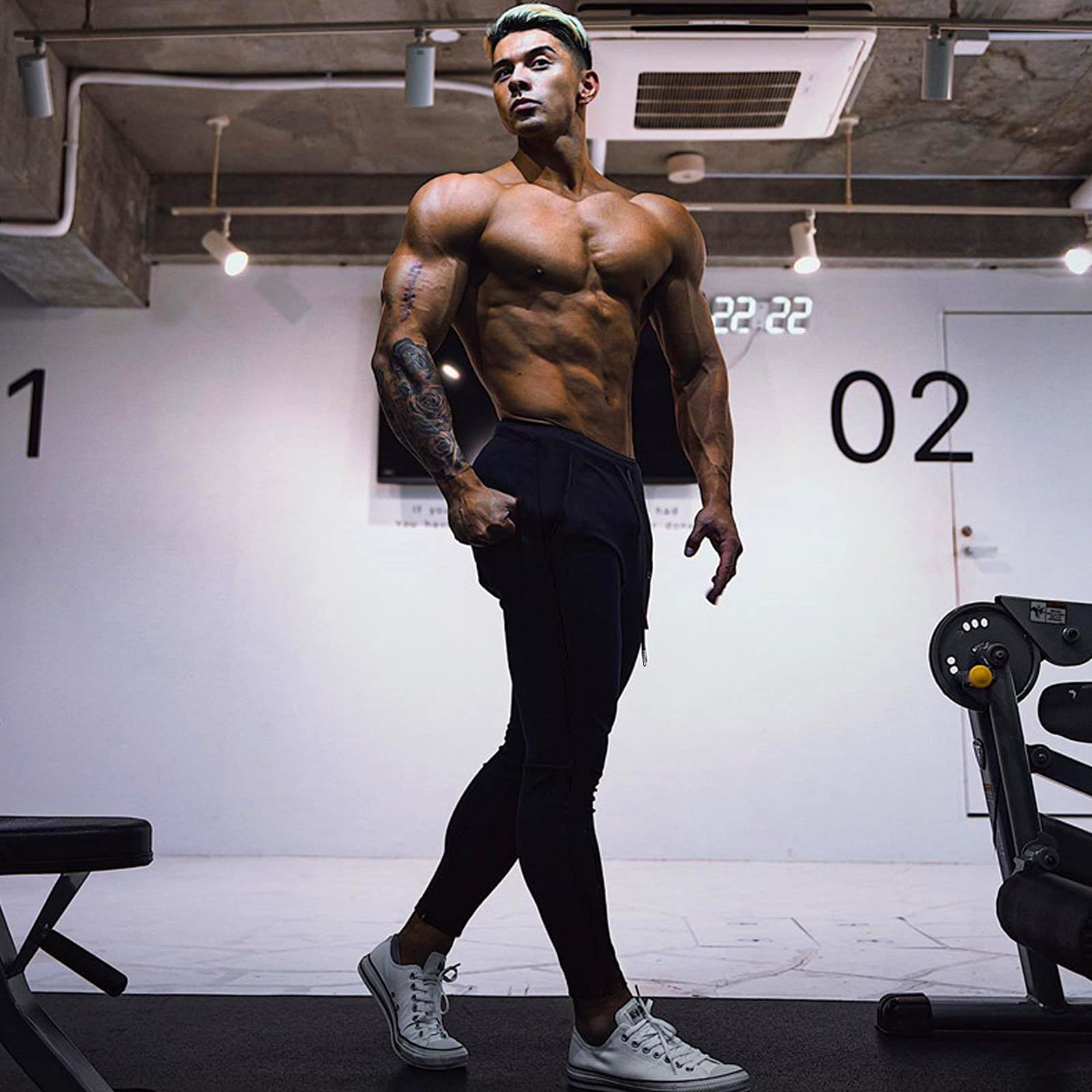 BUXKR Men's Slim Fit Joggers - Workout Pants for Gym, Running & Bodybuilding - Athletic Performance Sweatpants with Deep Pockets - Ideal for Training, Casual Wear & Outdoor Activities