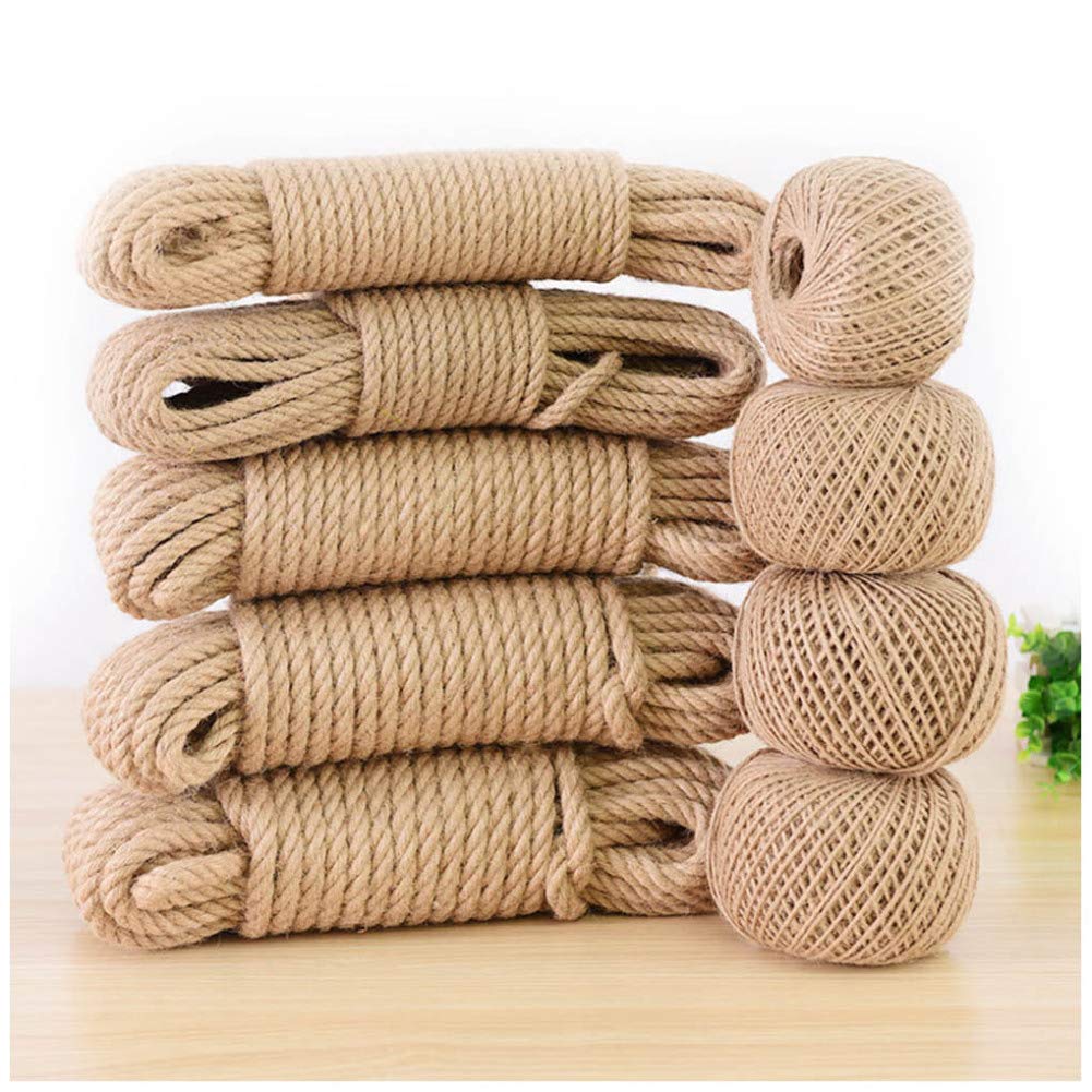 **LSYOA 8mm Natural Jute Rope – Heavy-Duty Twisted Hemp Rope for Climbing, Landscaping, Decor, Tug of War & DIY Projects – 500m Eco-Friendly Sisal Twine – Perfect for Outdoor, Home & Garden Use**