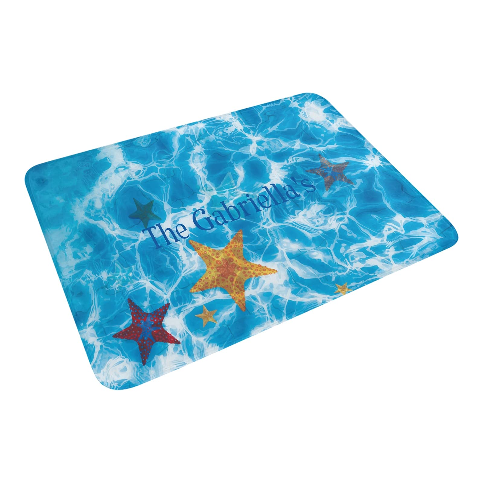 Custom Personalized Family Name Doormat - 30x18 Inch Non-Slip Outdoor/Indoor Welcome Mat for Pool, Beach & Ocean Theme - Perfect for Entryway, Bathroom, Kitchen & Patio Decor