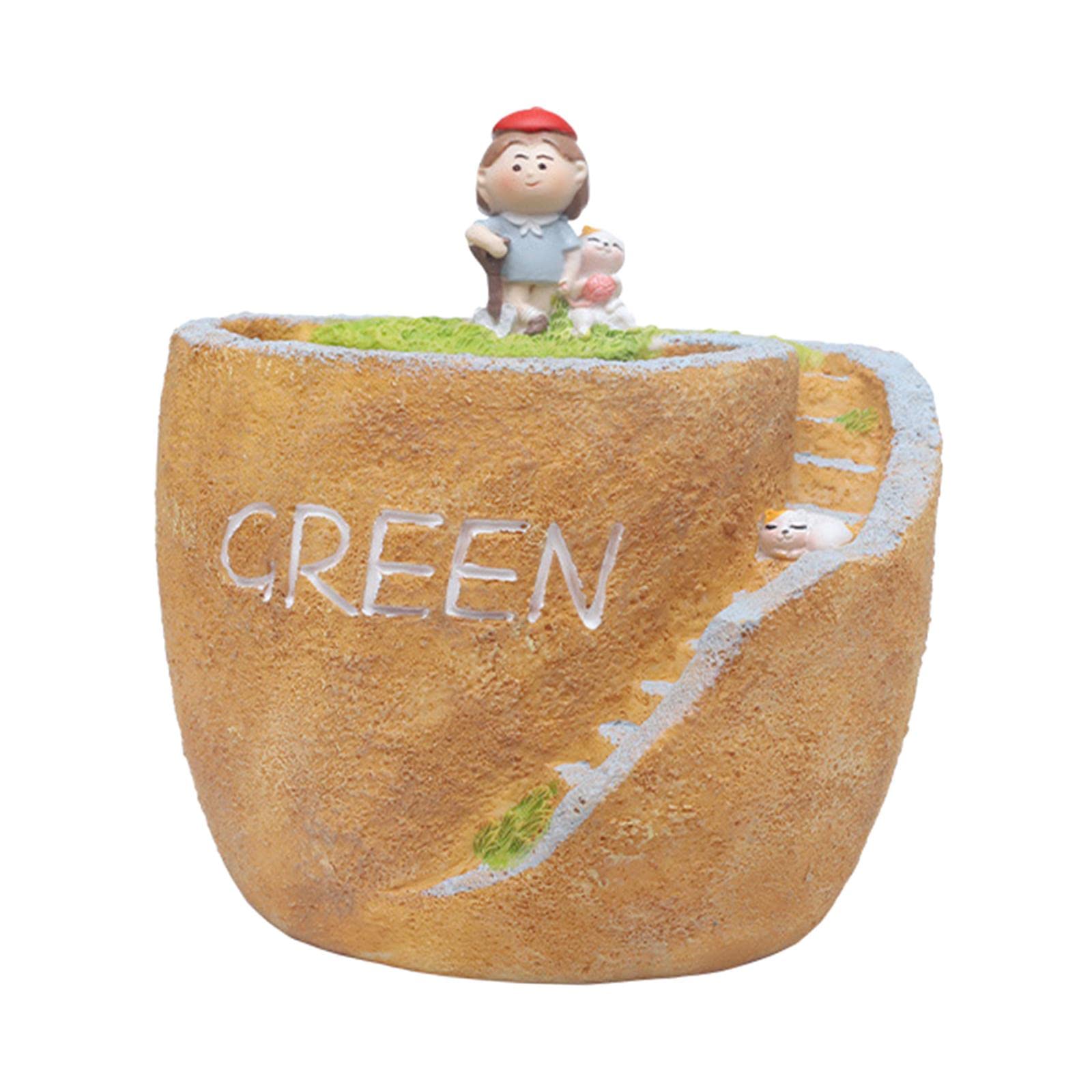Bddalpke Unique Cute Succulent Planter with Drainage Hole - Cartoon Sculpture Cactus Flower Pot for Home & Office Decor | Perfect for Windowsill, Desk, and Garden Planting