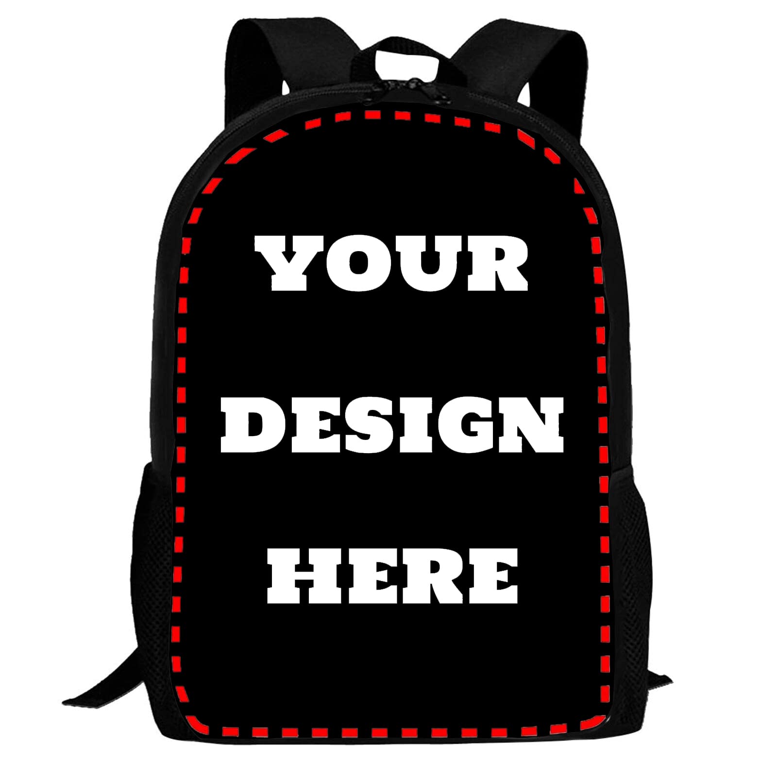 Custom Personalized Laptop Backpack for Men & Women - 17 Inch Travel Backpack with Text/Picture Printing - School, Work & Daily Commute - Black Casual Backpack for Students & Professionals