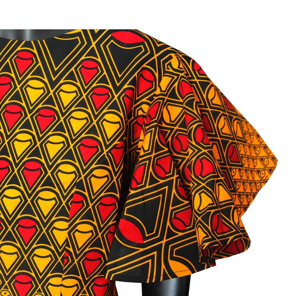 African Print Dresses for Women & Girls - Elegant Trumpet Sleeve Party Wear | Sexy Fashion Maxi Dress for Weddings, Vacations & Special Occasions