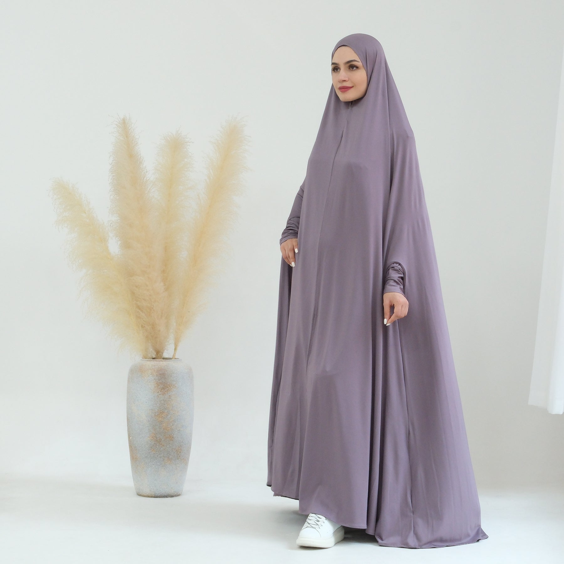 Awra Cape Hijab Combo Dove - Modest Muslim Women's Prayer Shawl & Scarf Set - Perfect for Prayer, Travel, and Everyday Wear