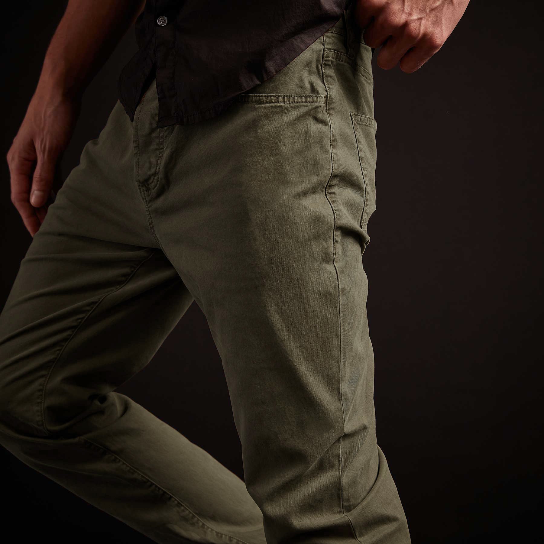 Premium Brushed Twill 5-Pocket Pants for Men - Comfortable Casual Slim Fit Trousers in Old Whiskey Pigment | Ideal for Office, Travel & Everyday Wear