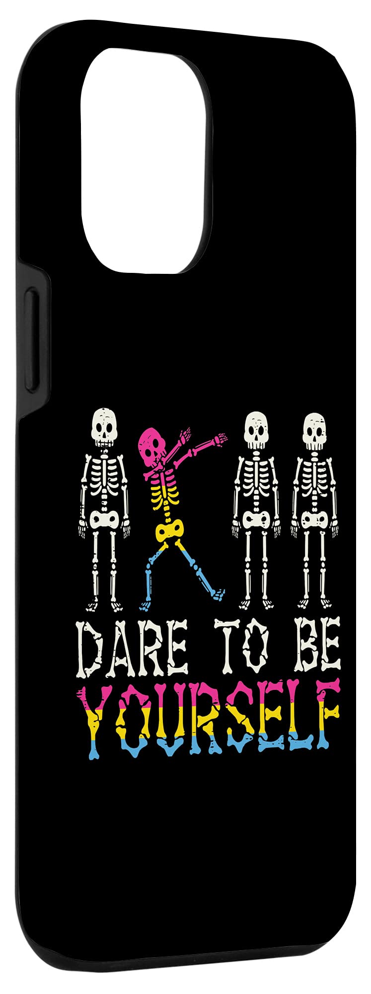 iPhone 12 Pro Max Case - Skeleton Design with Pansexual Pride Flag - Shockproof & Slim Fit - Perfect for LGBTQ+ Pride Events, Daily Use & Style Statement