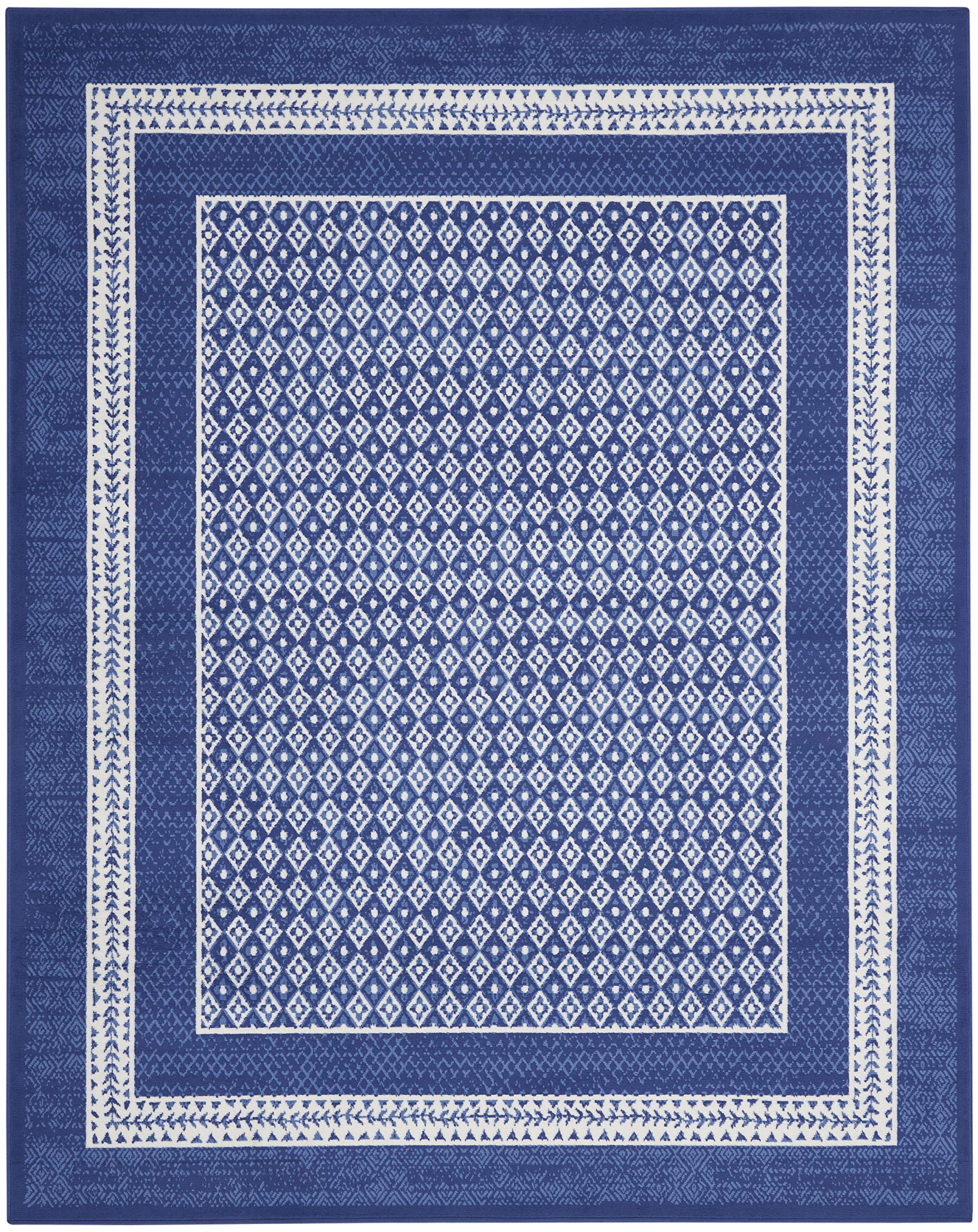Nourison Whimsicle Geometric Navy 7' x 10' Area Rug - Easy to Clean, Non-Shedding, Soft & Durable - Perfect for Bedroom, Living Room, Dining Room, Kitchen Decor (7x10) - Adds Style & Comfort to Your Home