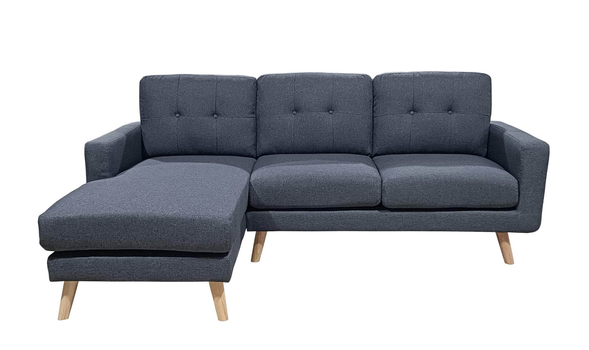 San Marino 87.75 Inch Wide Tufted Linen Sectional Sofa - 2 Color Options | Modern Living Room Furniture for Small Spaces & Apartments