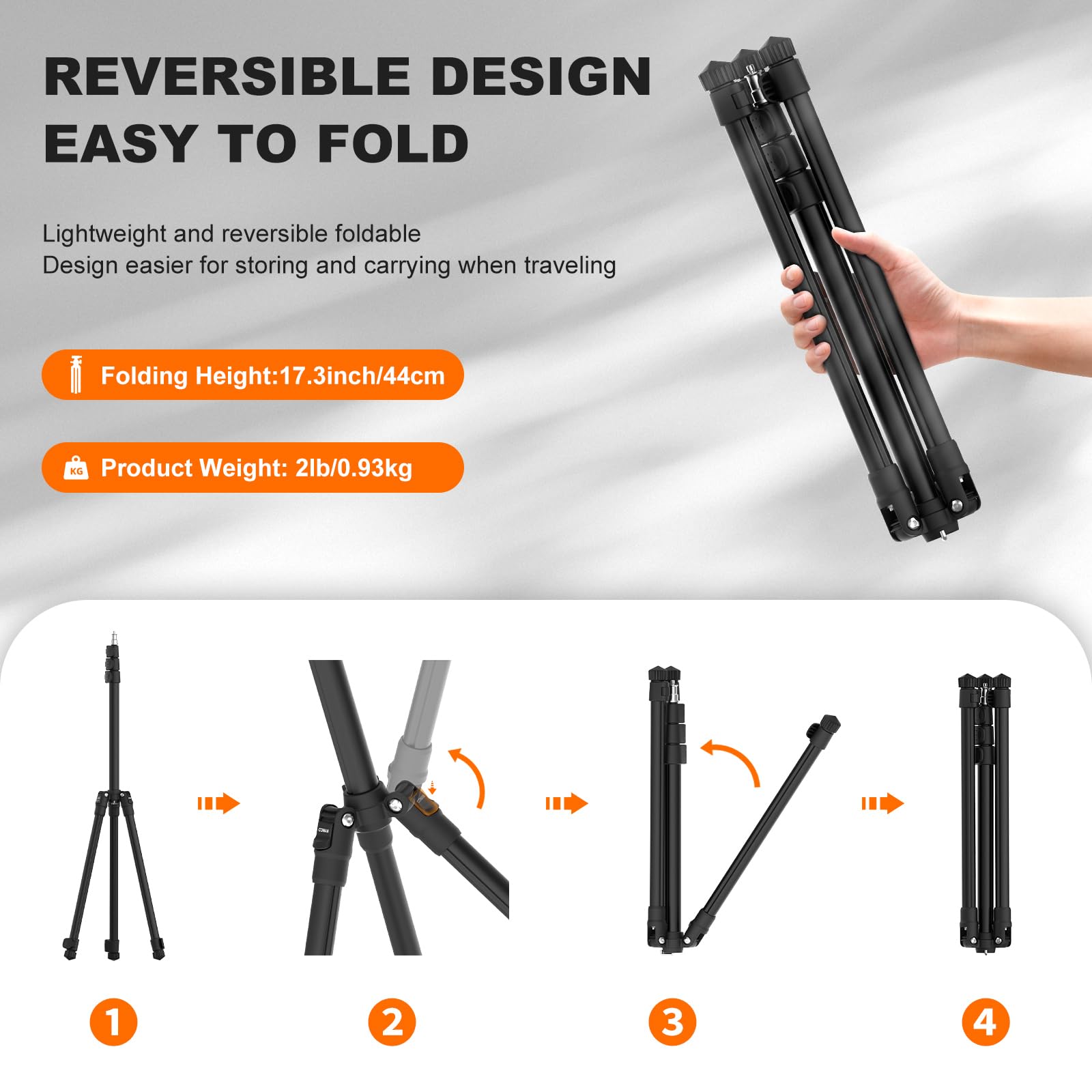 COMAN 6.23ft Extendable Aluminum Photography Light Stand - Adjustable Studio Tripod with 1/4