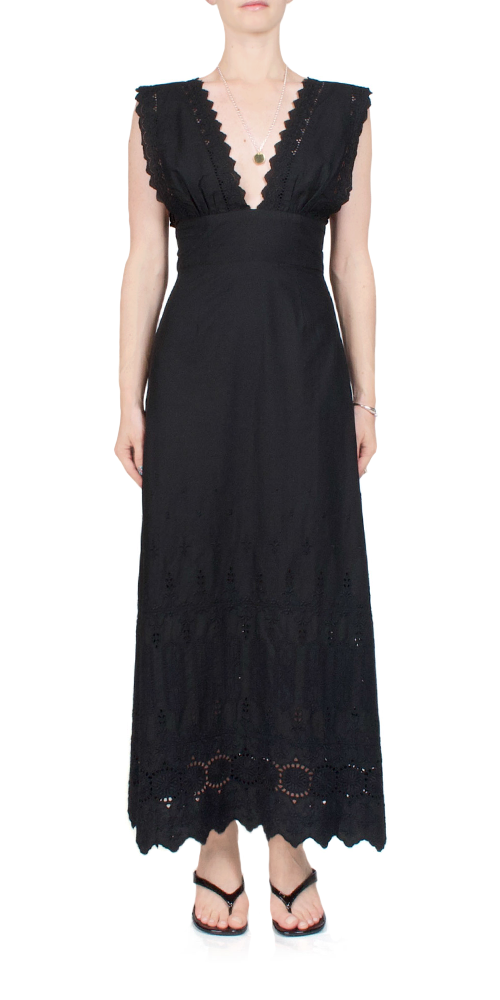 Amelia Black Dress for Women - Elegant Flowy Midi Dress for Casual Wear, Office, Party & Date Night