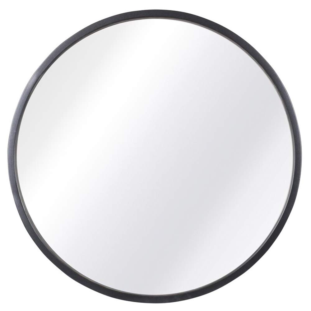 42 Inch Round Mirror with Brushed Metal Frame - Large Black Circle Mirror for Bathroom, Living Room, Bedroom & Vanity - Elegant Home Decor for Wall Mounting or Leaning Display