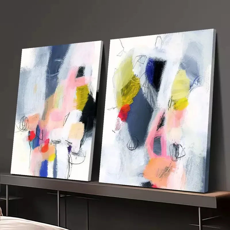 2Pcs Art Deco Classic Modern Abstract Canvas Wall Art - 50x75cm Framed High Quality Print - 100% Australian Made - Ready to Hang - Perfect for Living Room, Bedroom & Office Decor