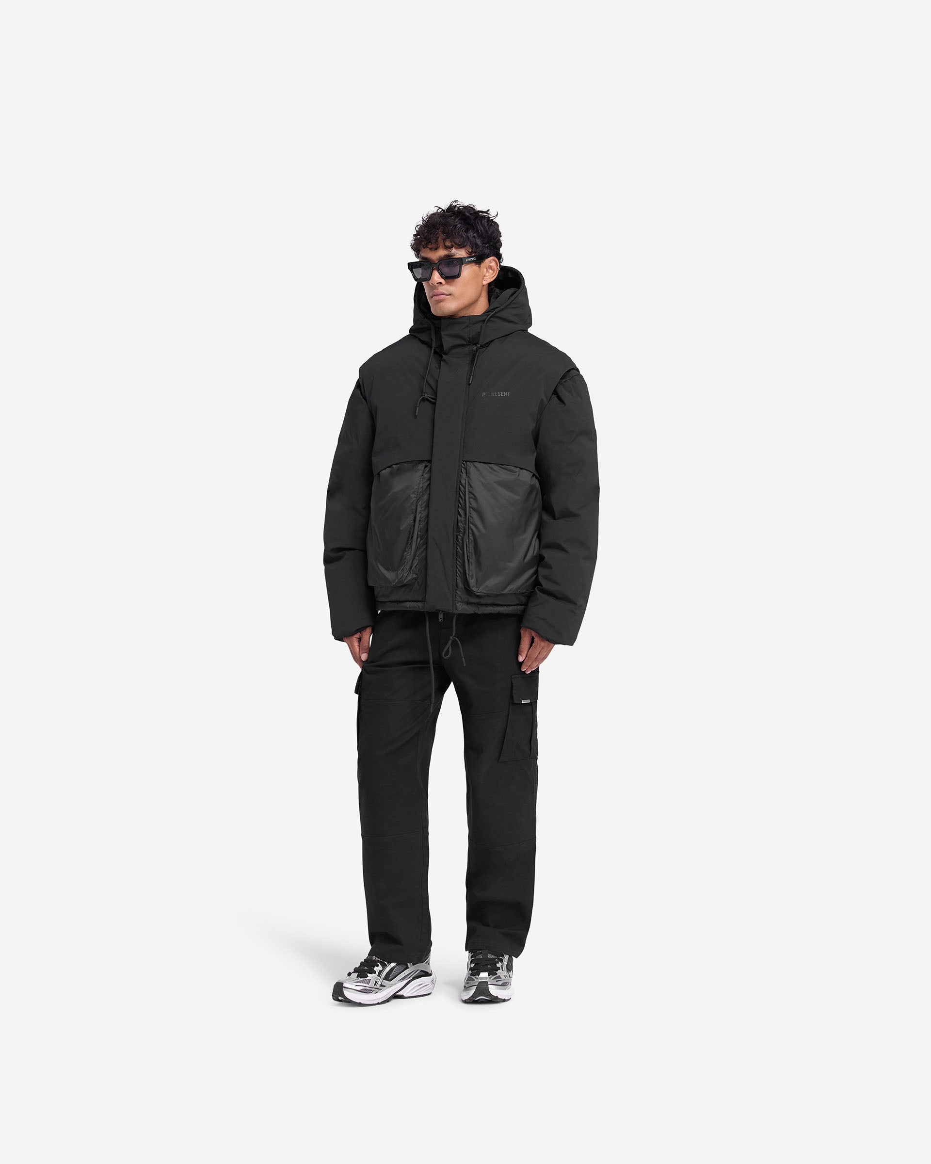 Layered Hooded Puffer Jacket for Women - Jet Black Winter Coat | Warm Insulated Outerwear for Cold Weather, Snow & Outdoor Activities