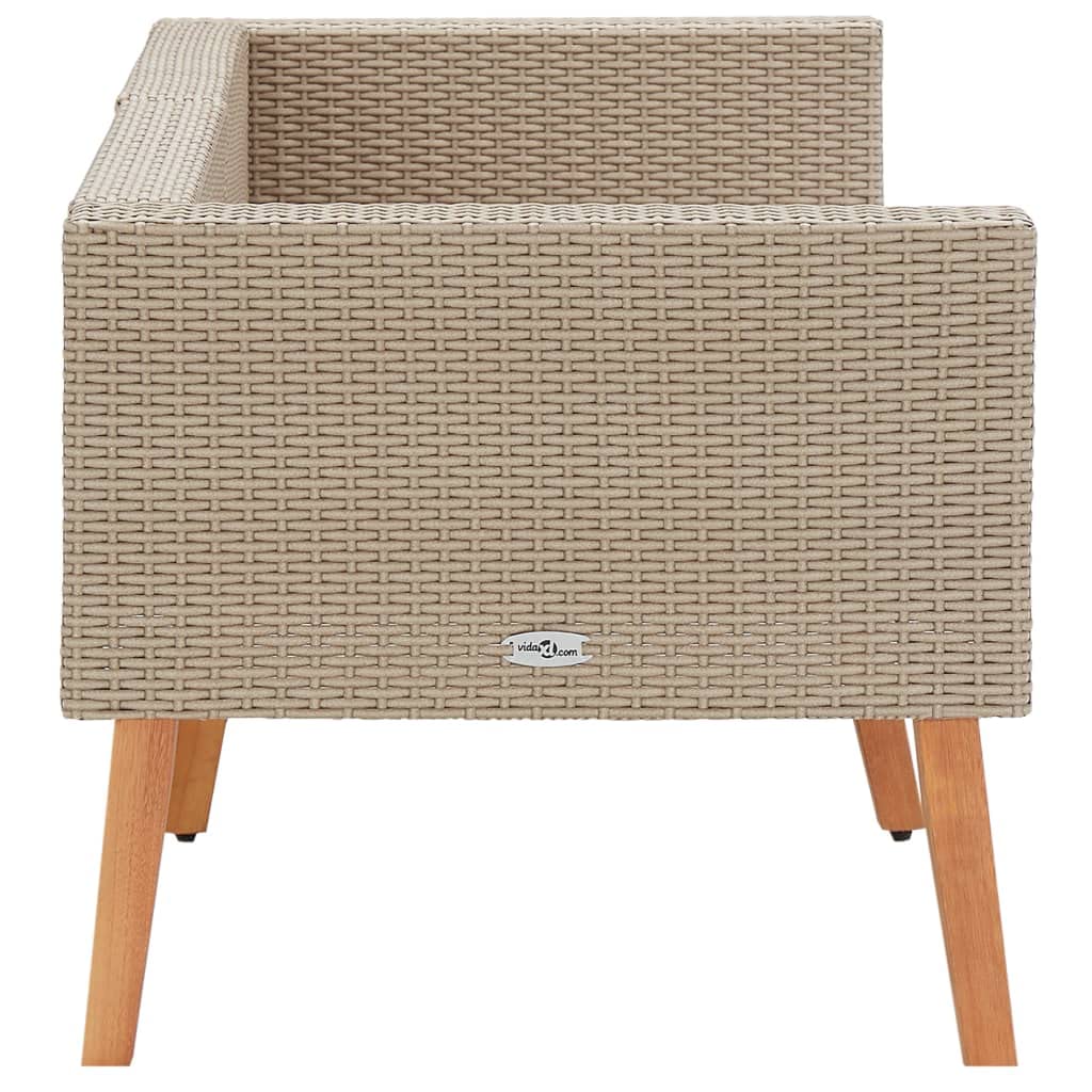 2-Seater Outdoor Sofa with Cushions - Beige Poly Rattan Patio Furniture for Backyard, Porch & Balcony | Indoor & Outdoor Use - Perfect for Relaxing, Entertaining & Lounging in Your Garden or Terrace