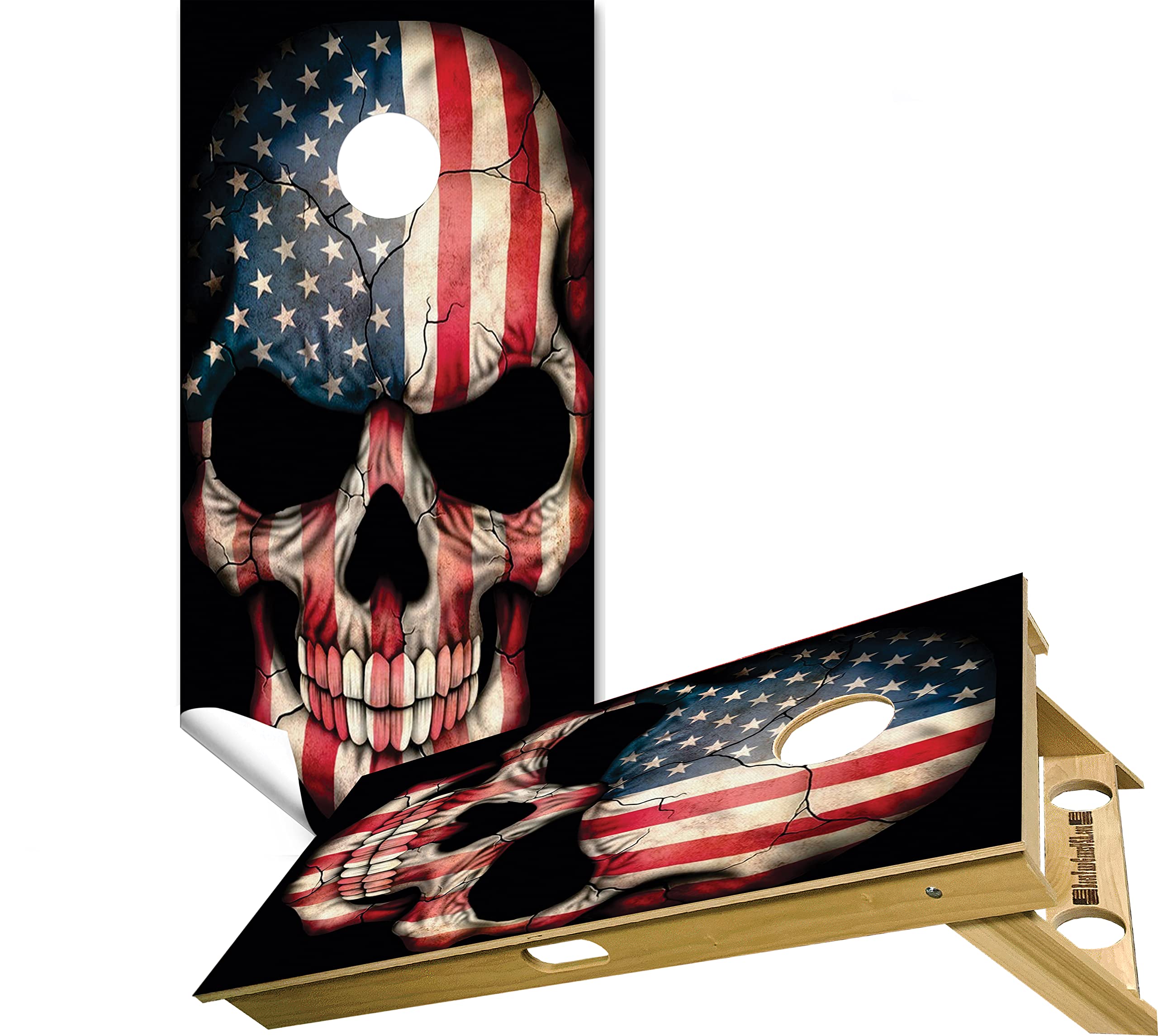 Premium American Cornhole Board Wraps - Set of 2 with 10+ Custom Designs | Waterproof Cornhole Decals & Skins for Outdoor Games, Tailgating, Backyard Parties, and Cornhole Tournaments