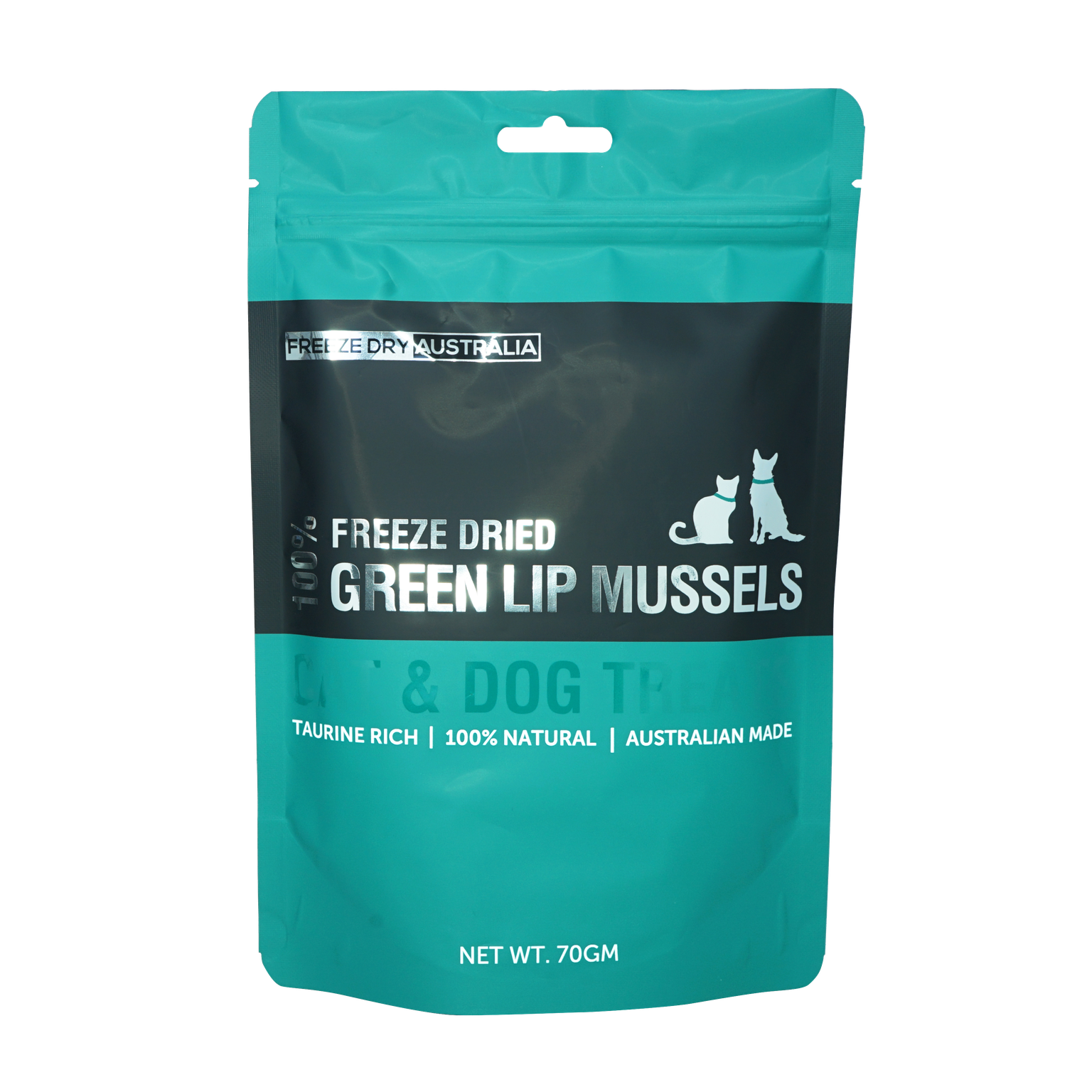 Freeze Dried Australia Whole Green Lip Mussels - Natural Cat & Dog Treats, 70g - High Protein Snacks for Pets, Perfect for Training Rewards & Dental Health
