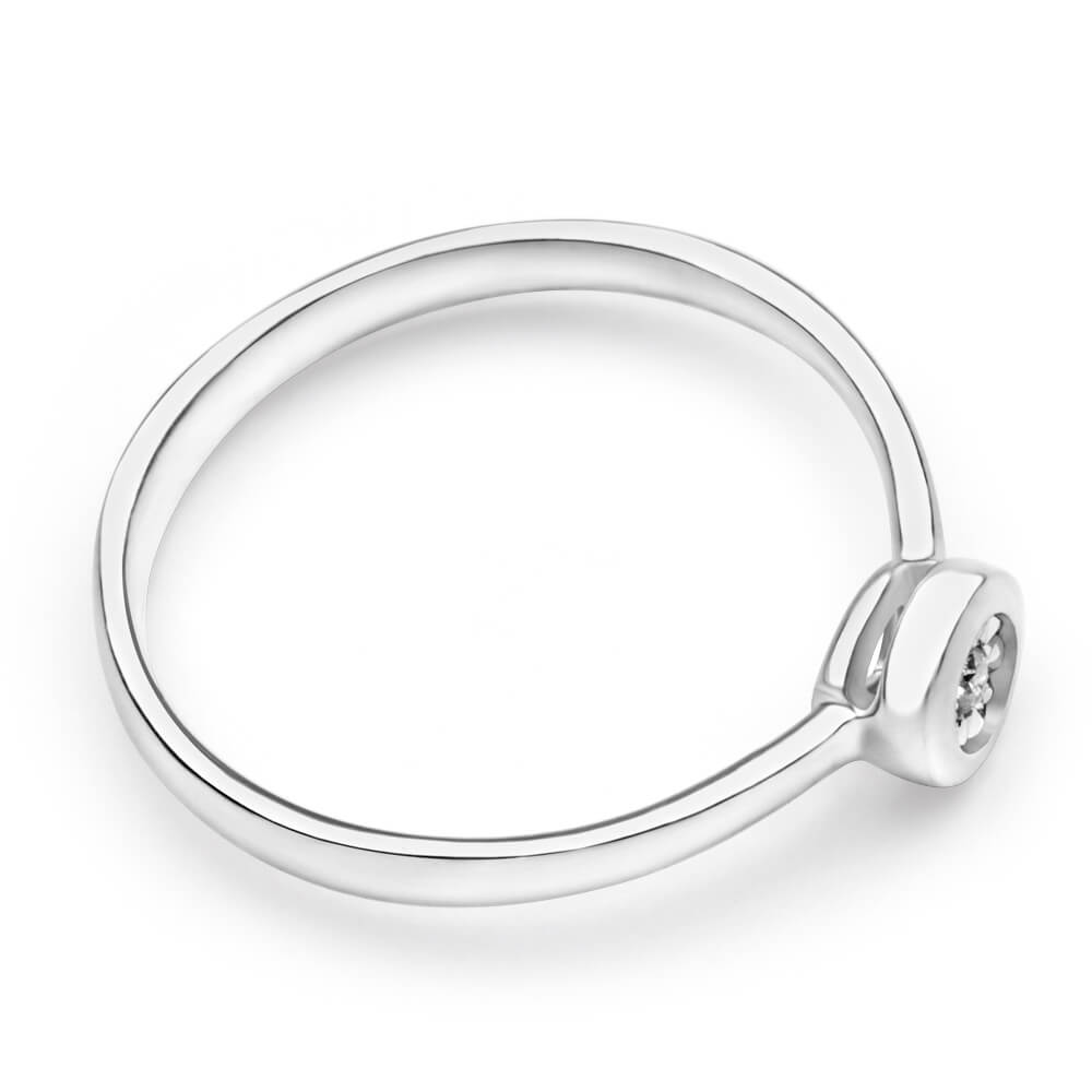 9ct White Gold Solitaire Ring with 0.01 Carat Diamond - Elegant Minimalist Engagement Ring for Women, Perfect for Proposals, Anniversaries & Special Occasions