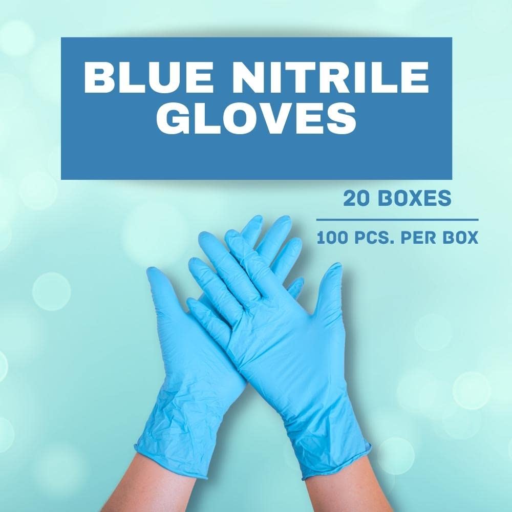 Premium Nitrile Gloves - Latex-Free, Powder-Free, 3 Mil Thickness, Small Size (2000 Pack) - Ideal for Medical, Dental, Food Service & Cleaning