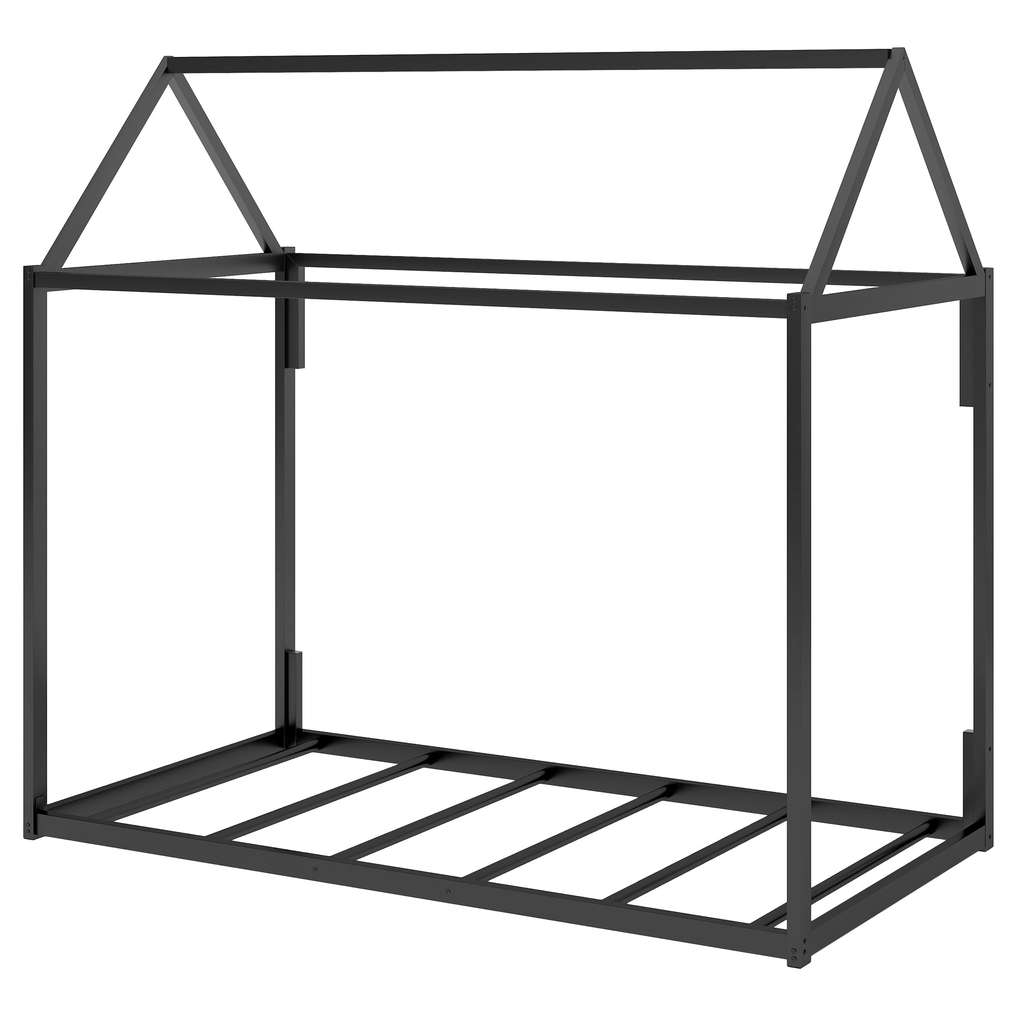 HABITRIO Twin Metal House Bed Frame - Sturdy House-Shaped Design for Teens & Adults, Easy Assembly, Black - Perfect for Bedroom, Dorm, Living Room & Kids Play Area