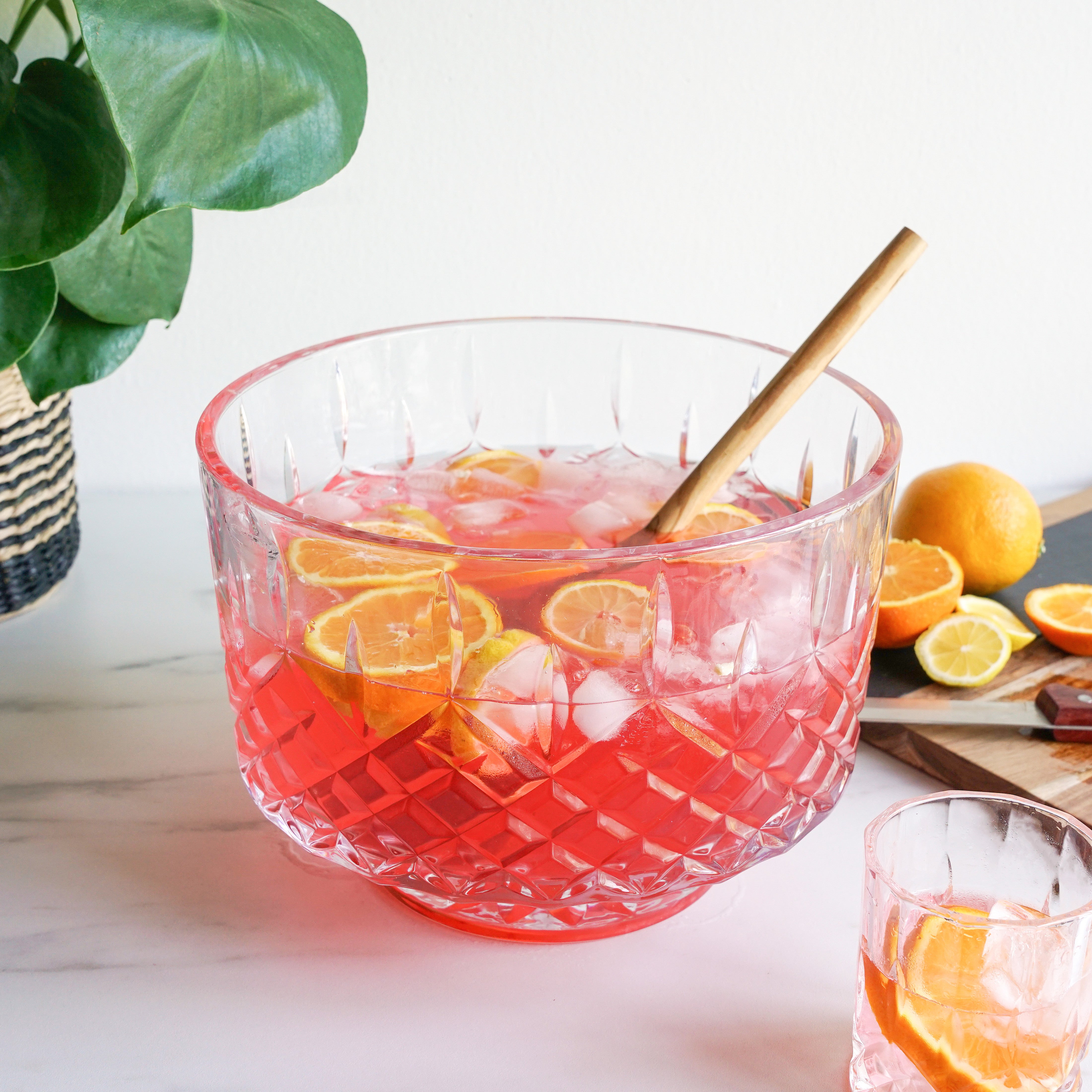 Admiral Crystal Punch Bowl Set - Elegant Glass Serving Bowl for Parties, Weddings & Special Events - Perfect for Cocktails, Mocktails & Beverages