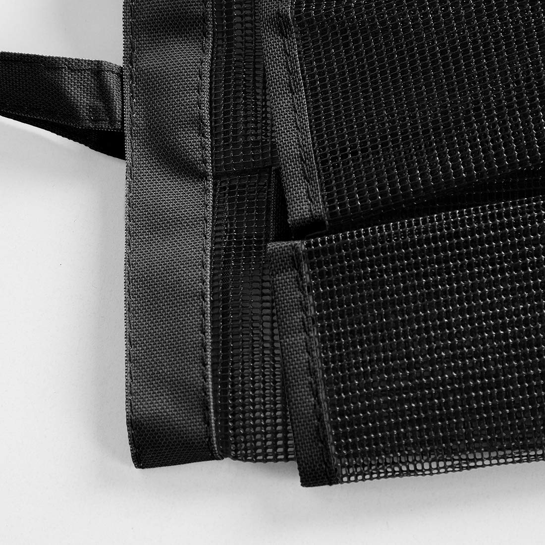 uxcell Portable Shower Caddy with 7 Mesh Pockets - Quick Dry Hanging Toiletry Bag & Bath Organizer for Shampoo, Conditioner, Soap | Water-Resistant Oxford Fabric | Perfect for Bathroom, Dorm, Travel & Camping (Black)