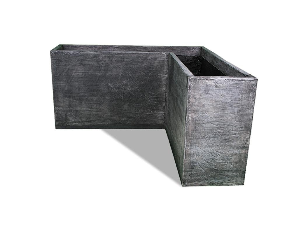 Amedeo Design 2513-106C Charcoal Corner Modular Planter - 24x18x12 Inch Indoor/Outdoor Planter Box for Balcony, Patio & Garden Decor