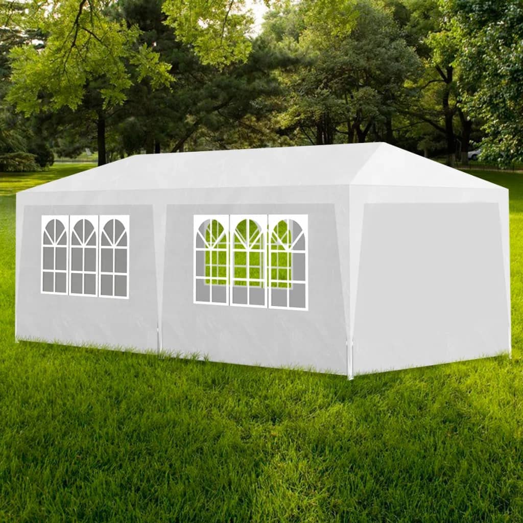 CHARMMA 10x20 Heavy Duty White Party Tent - Large Pop Up Canopy for Outdoor Weddings, Backyard Parties & Events | Durable Shelter for Picnics, BBQ Gatherings & Festivals