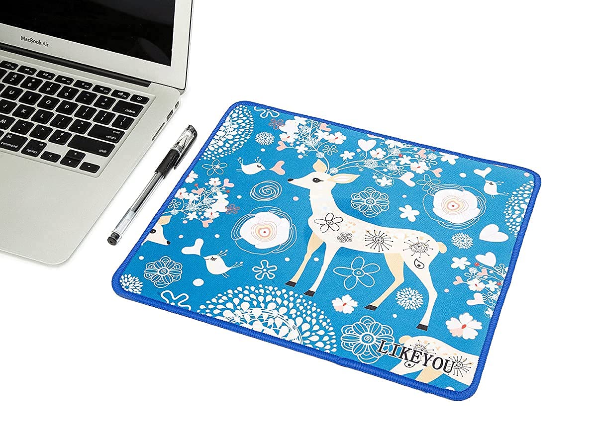 Cute Deer Design Computer Mouse Pad - Non-Slip Gaming Mousepad for Office & Home Use - Perfect for Laptops, PCs & Workstations (Black) - Ideal for Work, Gaming & Daily Computing