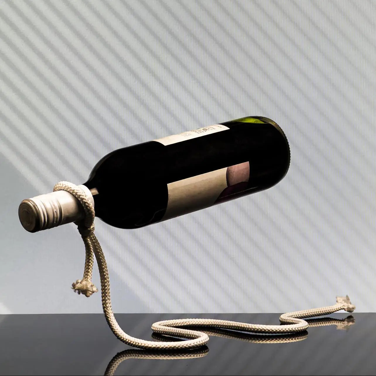Premium Rope Wine Bottle Holder - Red, White & Tan Colors - Perfect for Wine Storage, Kitchen Decor & Gift Giving