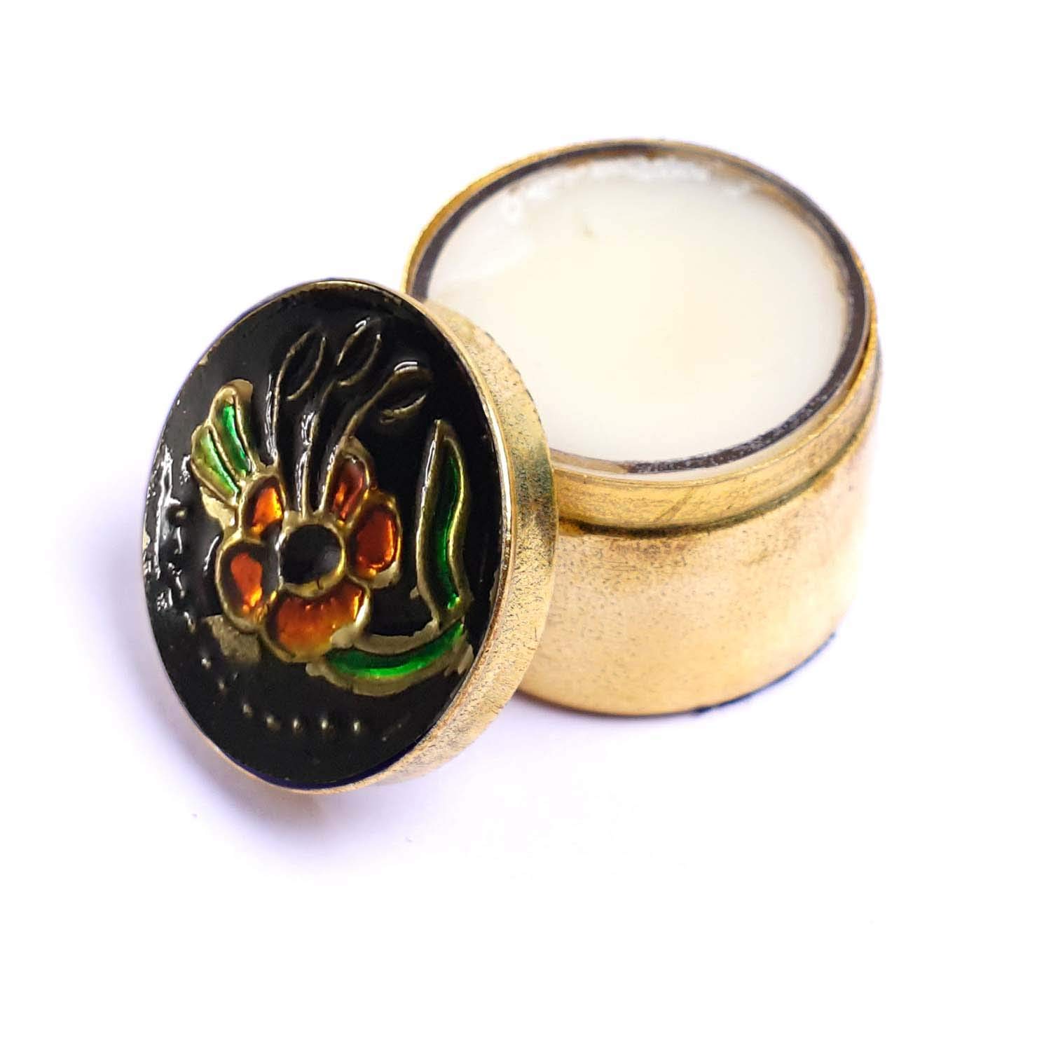 Natural Lavender Fragrance Solid Perfume in Mini Brass Jar - 4g (0.14oz) Travel-Friendly Essential Oil Perfume for Women, Purse, Gym & Daily Use