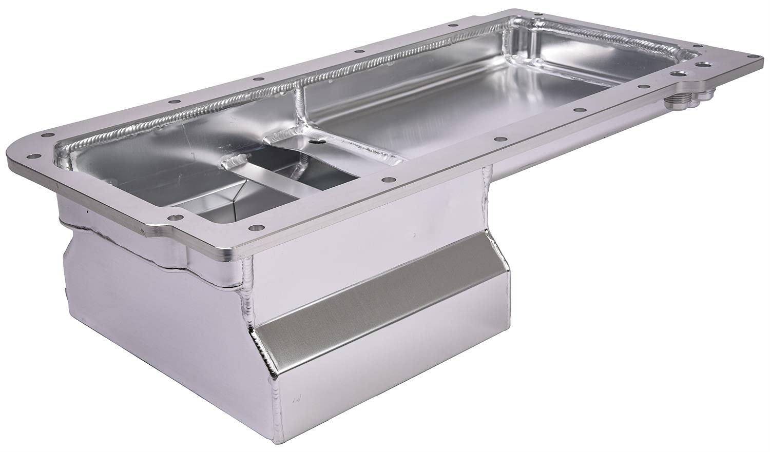 JEGS 50257 Street & Strip Engine Swap Oil Pan for GM LS Series - Front Sump Design Fabricated | High Performance Oil Pan for LS Engine Swaps in Hot Rods, Muscle Cars & Racing Vehicles