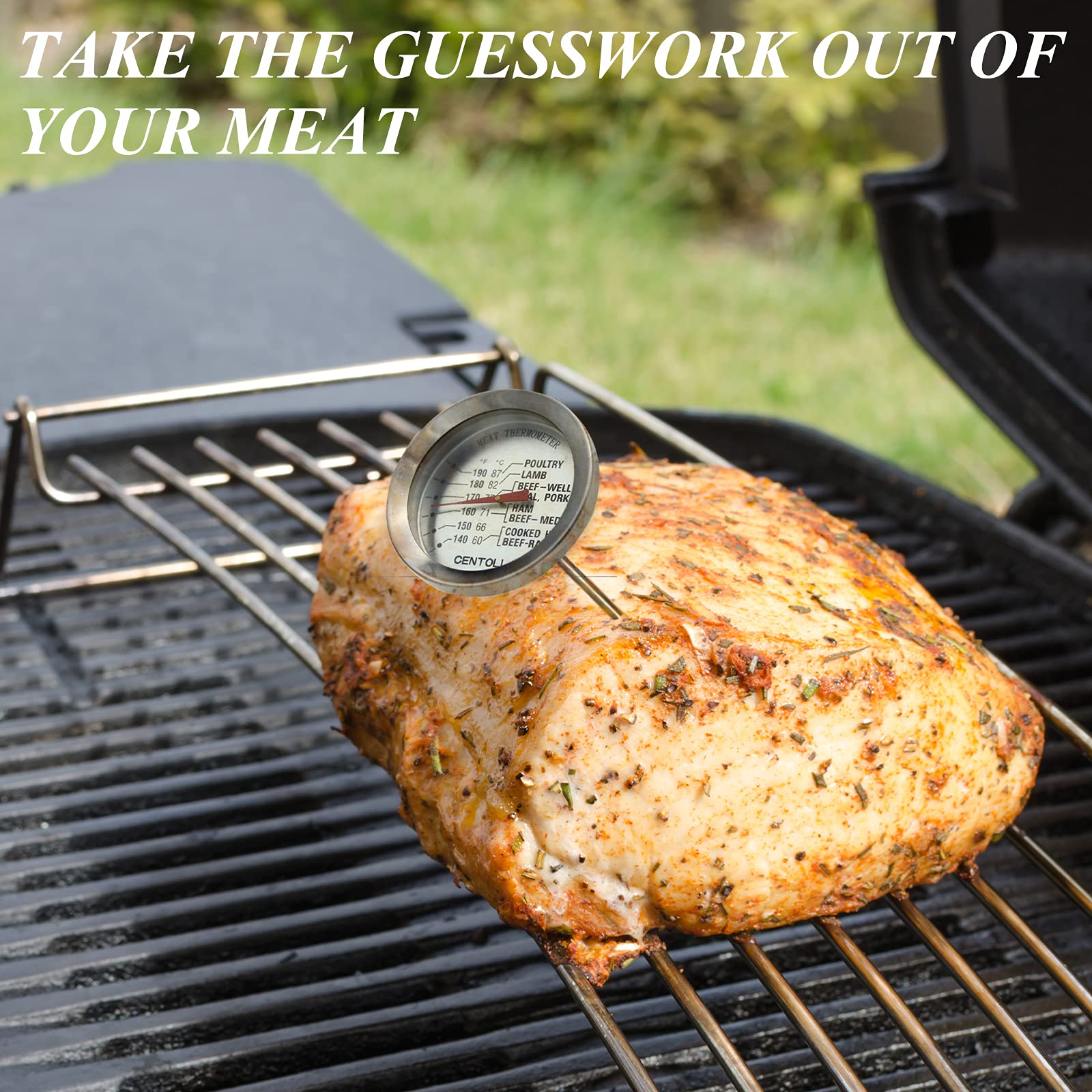 2-Pack Stainless Steel Meat Thermometer for Oven, Grill & Cooking - Dishwasher Safe, No Battery Needed - Perfect for Roasting, Grilling, Baking & BBQ