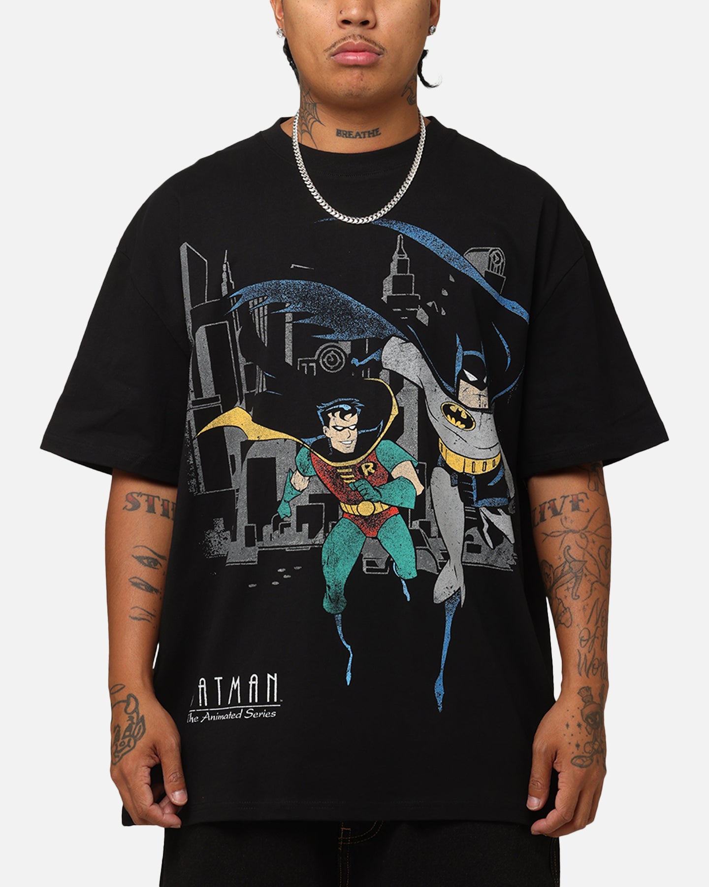 Vintage 1992 Batman And Robin Heavy T-Shirt Black | DC Comics Graphic Tee | American Thrift | Perfect for Cosplay, Comic Con & Casual Wear