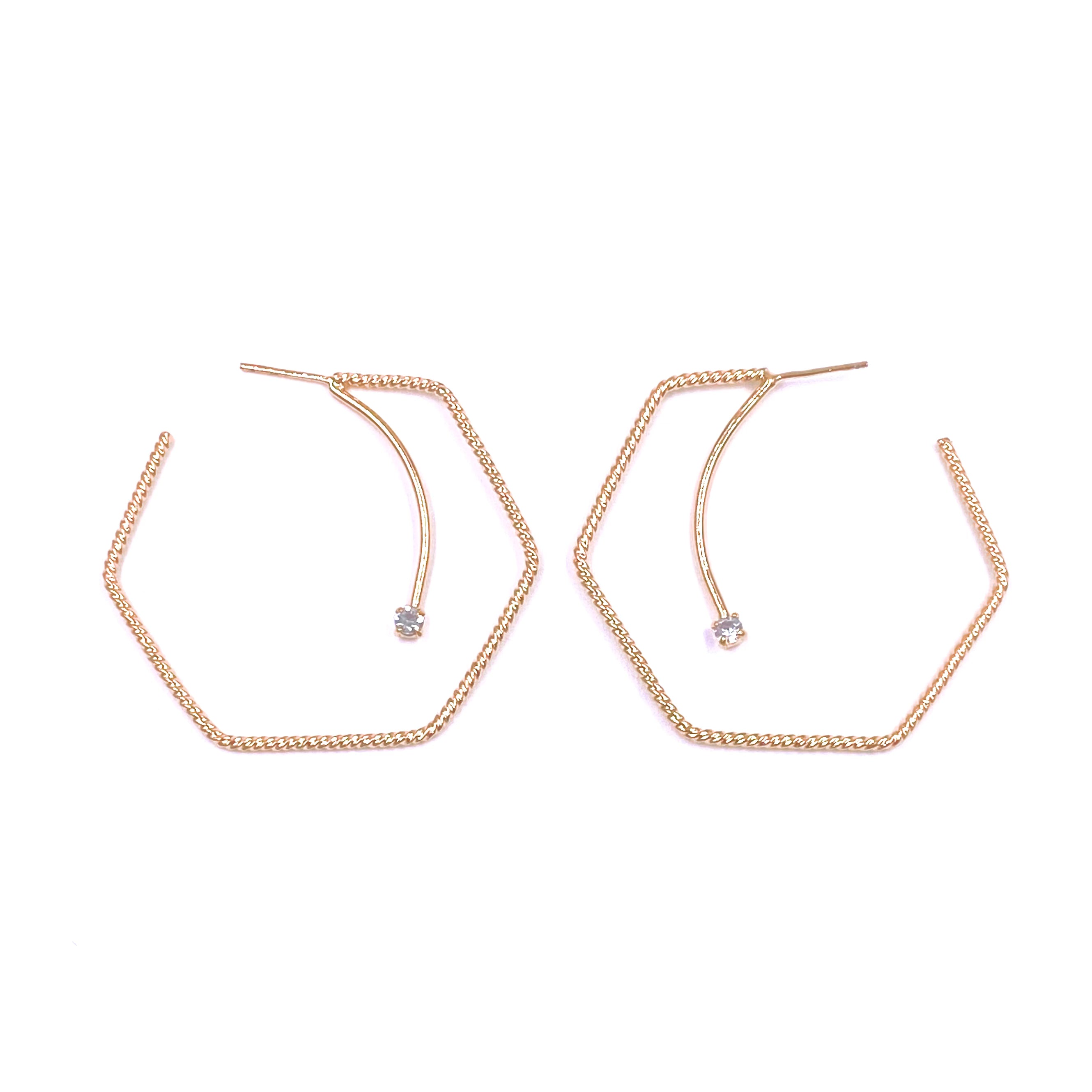 Ashley Gold Stainless Steel Gold Plated Open CZ Hoop Earrings for Women - Hypoallergenic Fashion Jewelry for Party, Wedding & Everyday Wear