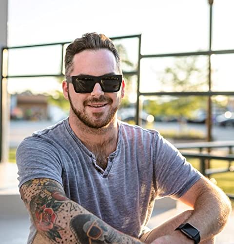 Spy Optic Bowery Square Sunglasses with Color & Contrast Enhancing Lenses - UV Protection for Outdoor Sports & Driving