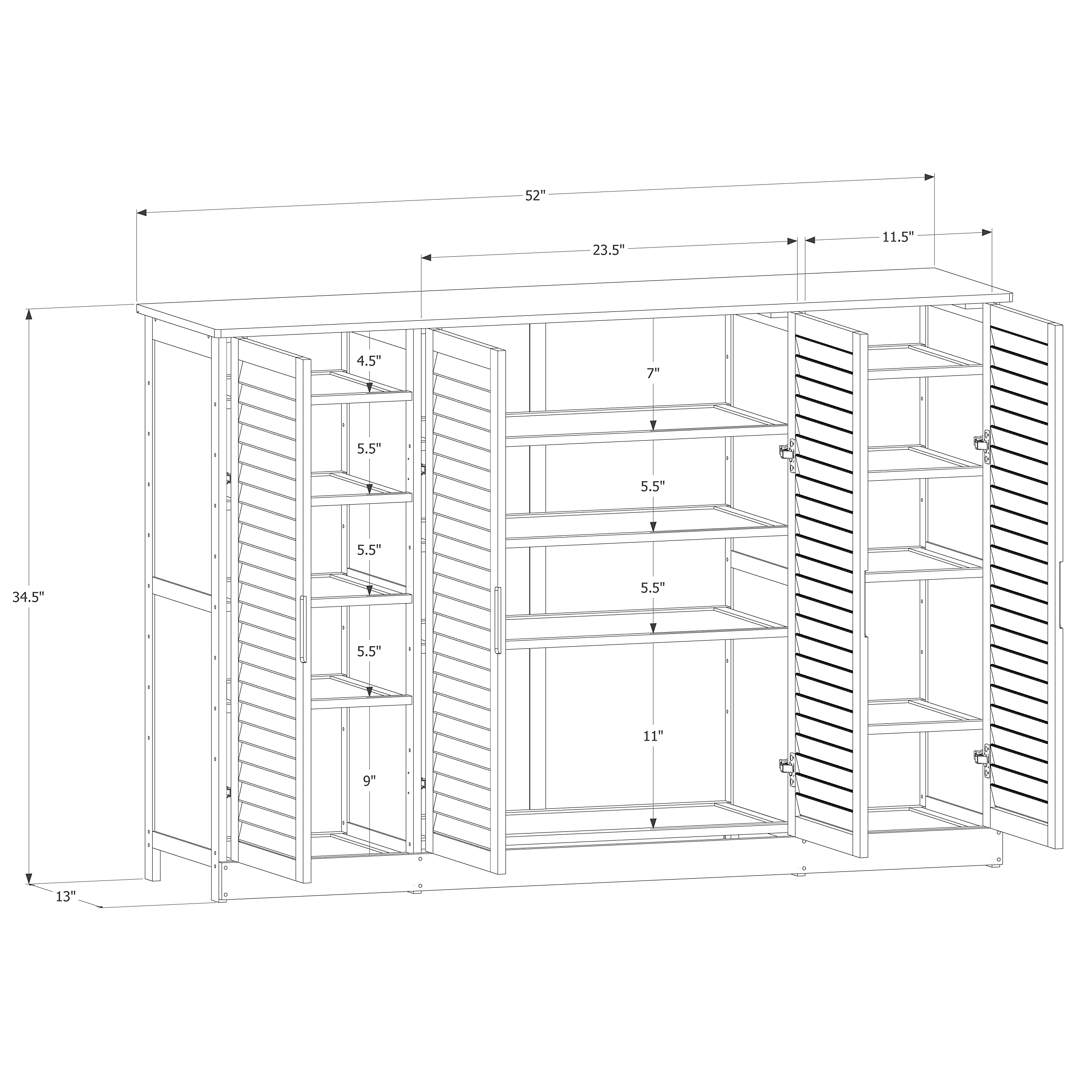MoNiBloom Bamboo Shoe Storage Cabinet with 2 Double Shutter Doors - Holds 31-35 Pairs of Shoes - Entryway, Hallway & Bedroom Organizer - Space Saving Floor Shelf Stand - Natural Brown | Perfect for Small Spaces & Closet Organization
